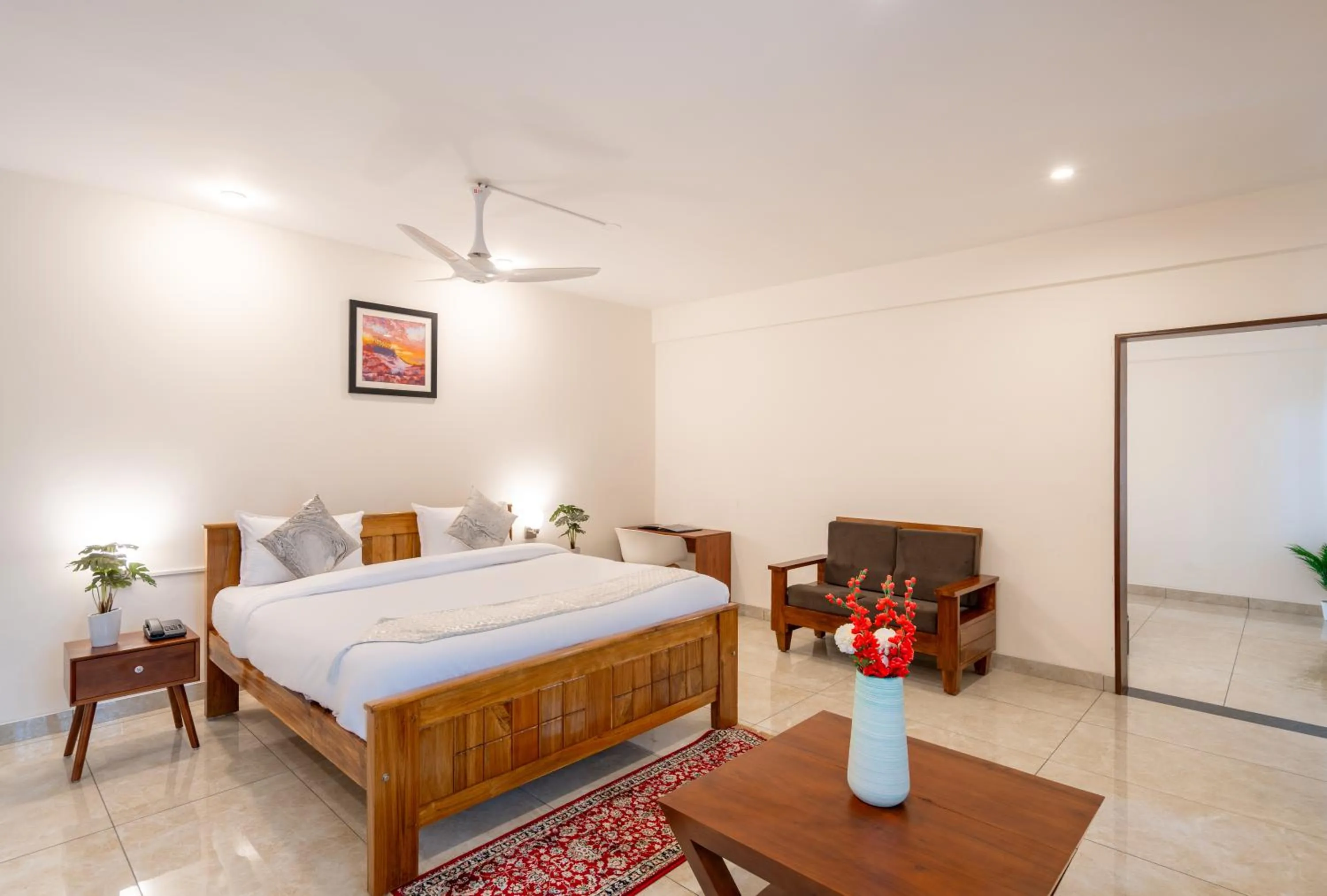 Bed in The Silver Chimes Suites