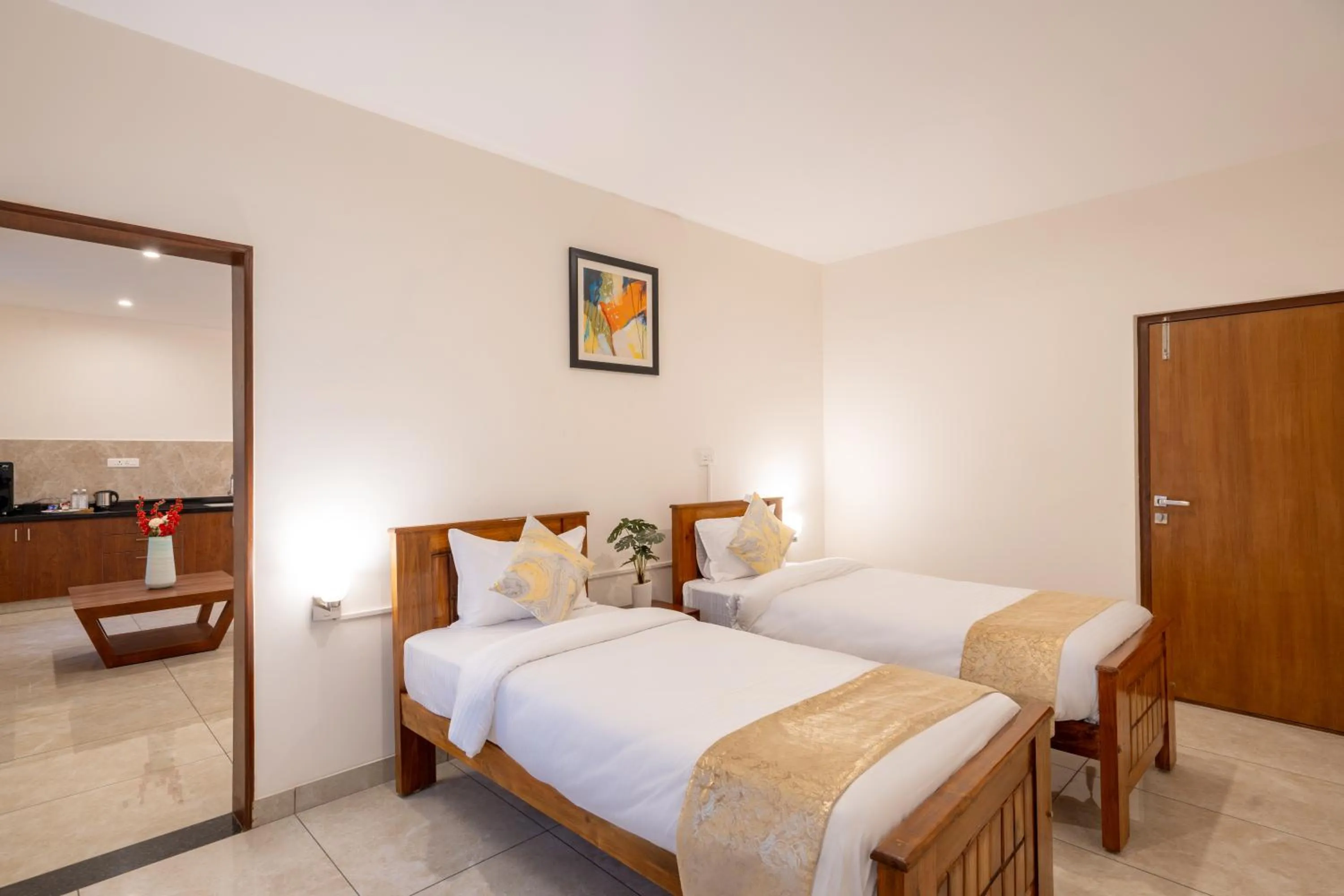 Bed in The Silver Chimes Suites