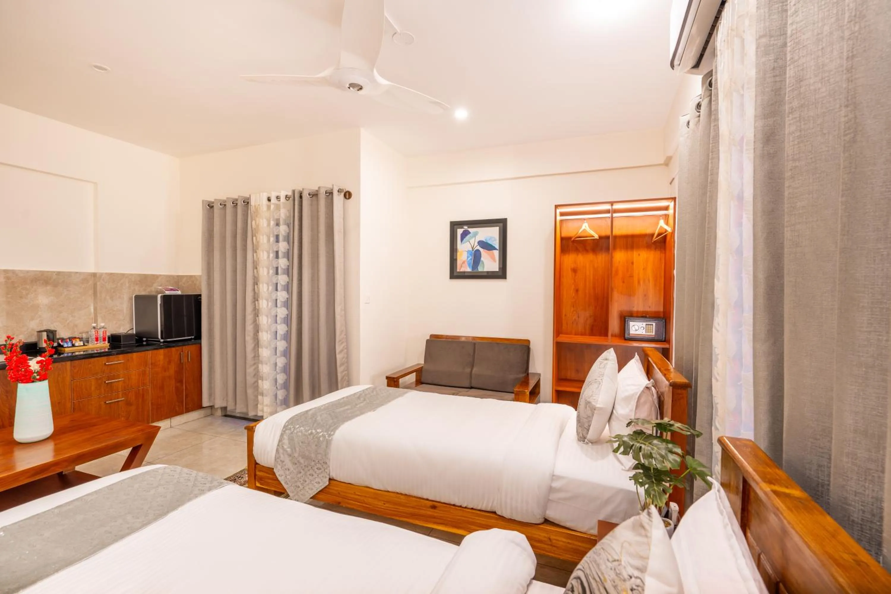 Bed in The Silver Chimes Suites