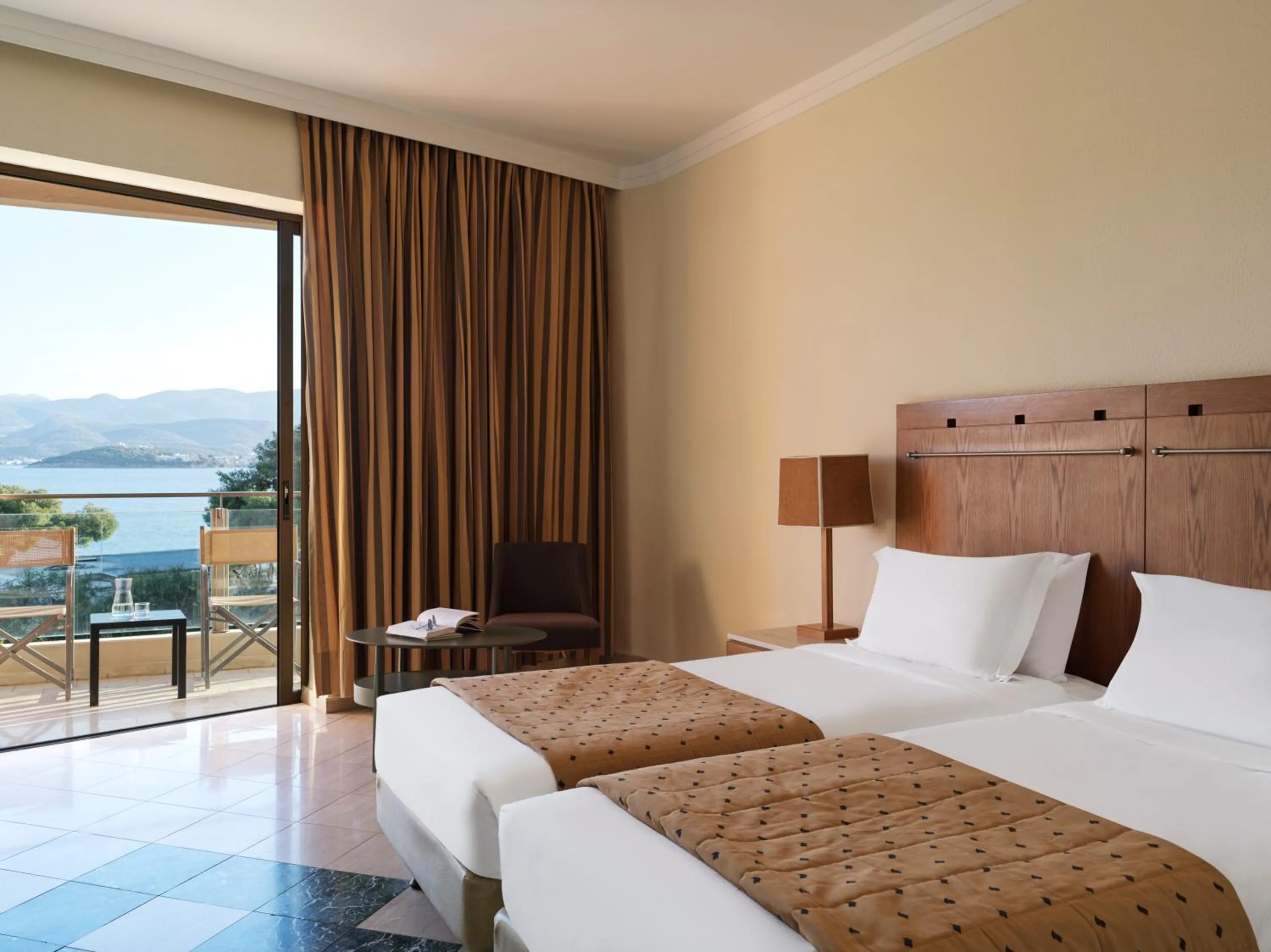 Balcony/Terrace, Bed in Kalamaki Beach Resort