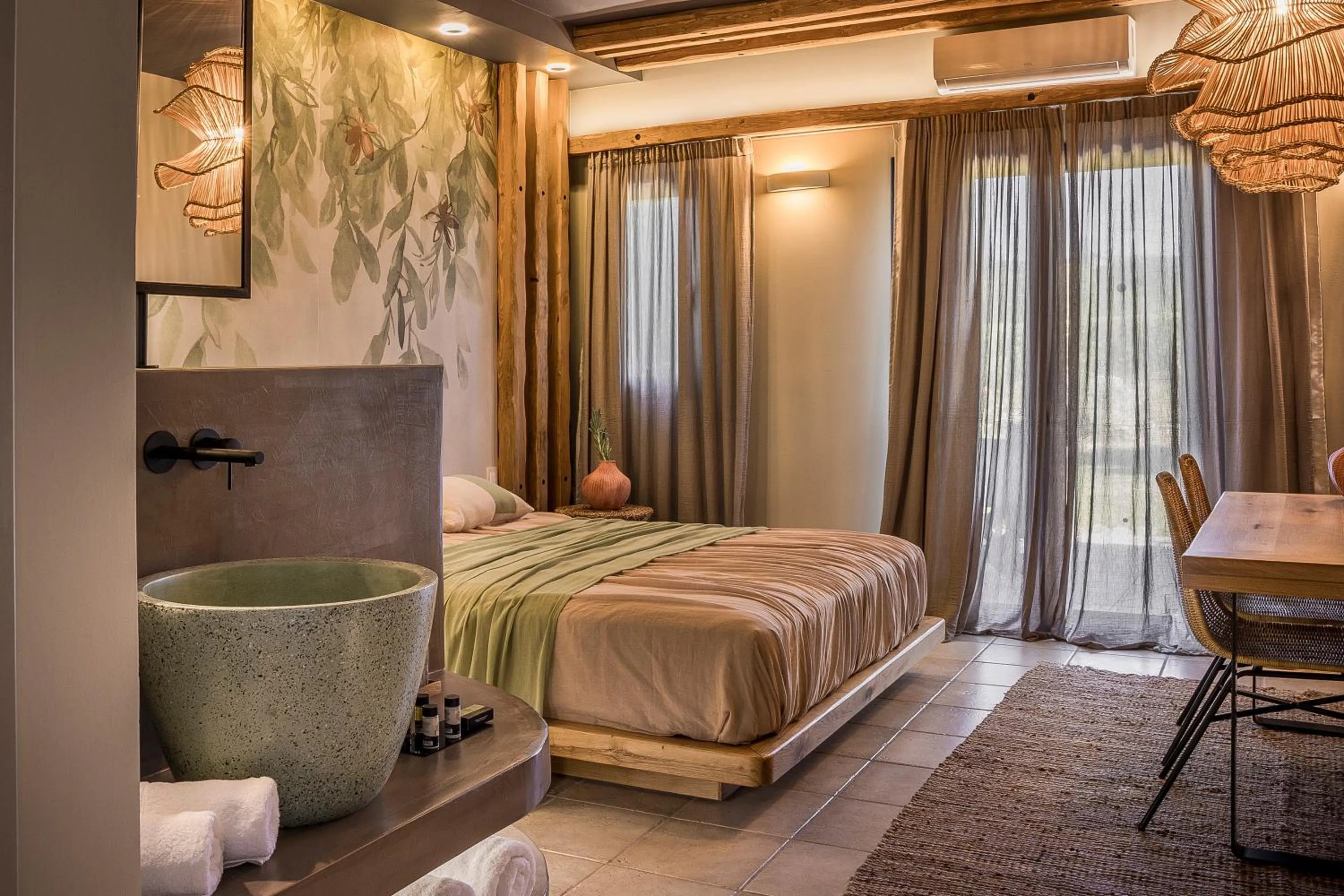 Bed in Avithos Resort Hotel