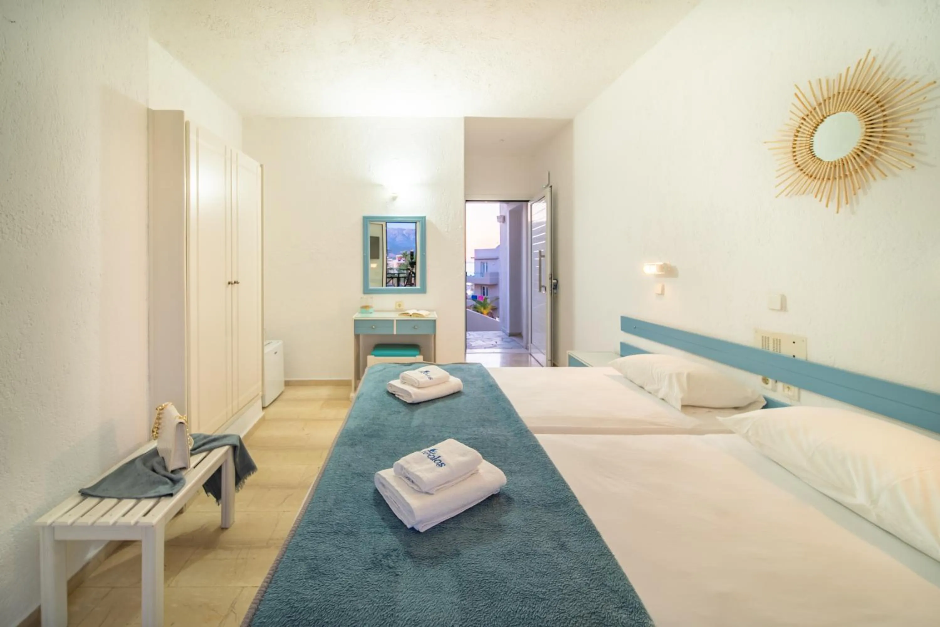 Bed in Aeolos Beach Resort