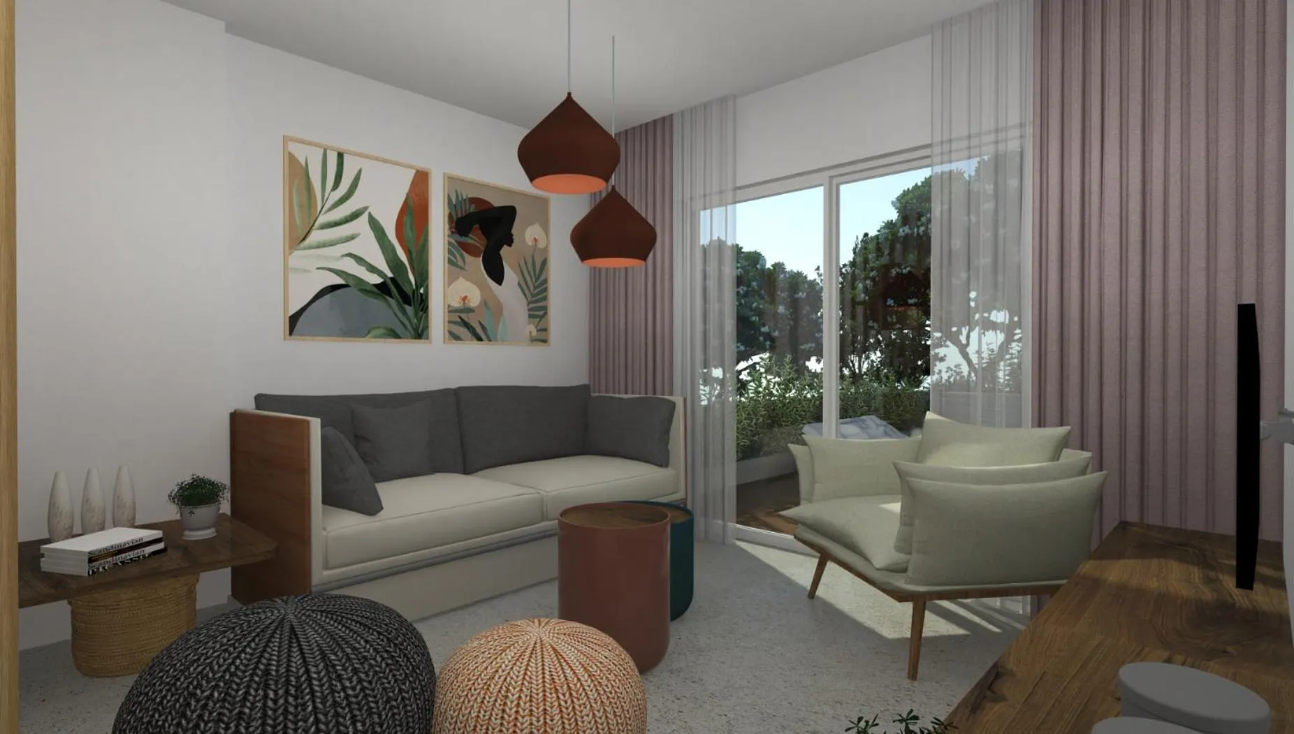 Living room in Rainbow Apartments