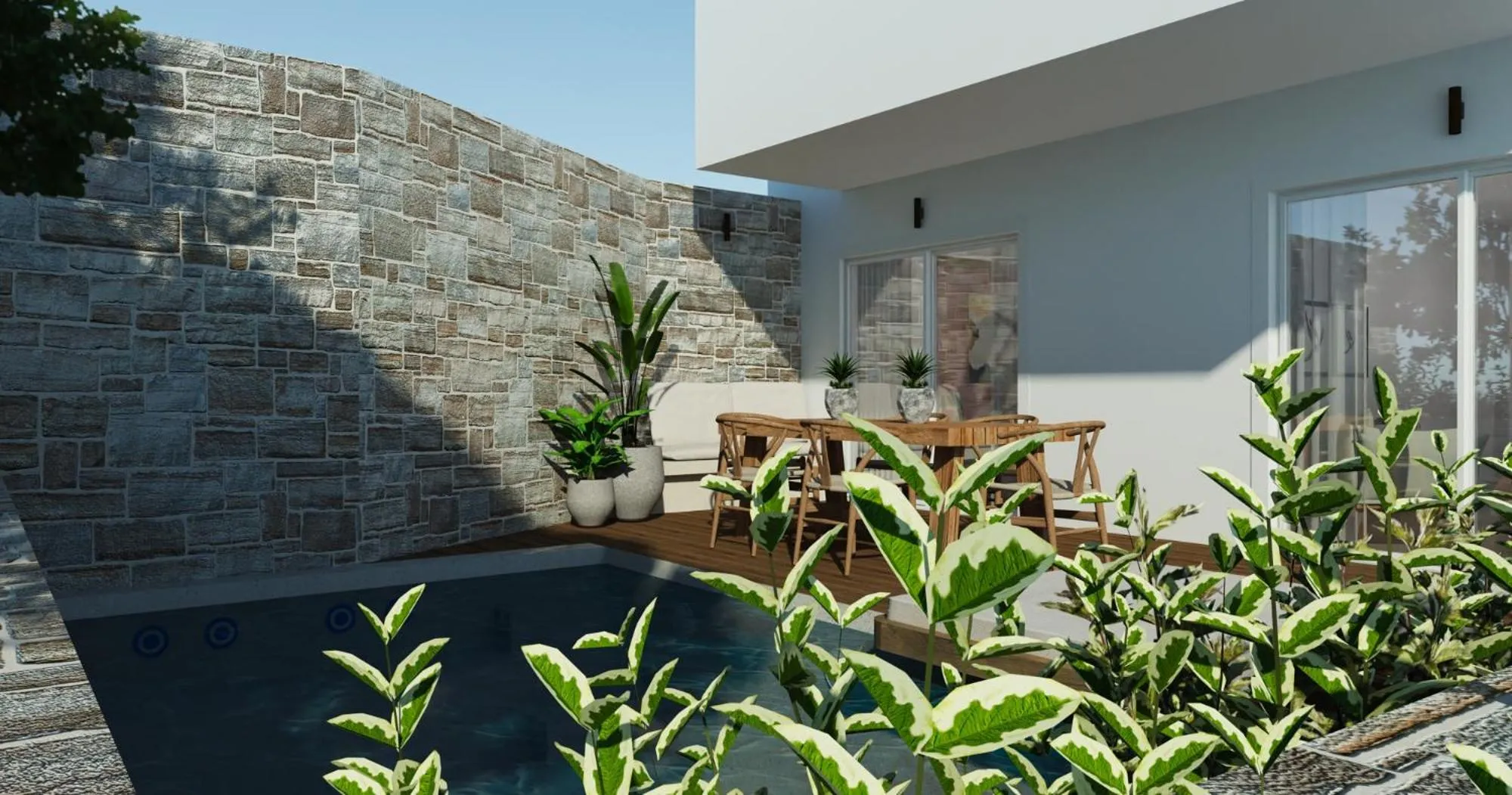 Swimming pool in Rainbow Apartments