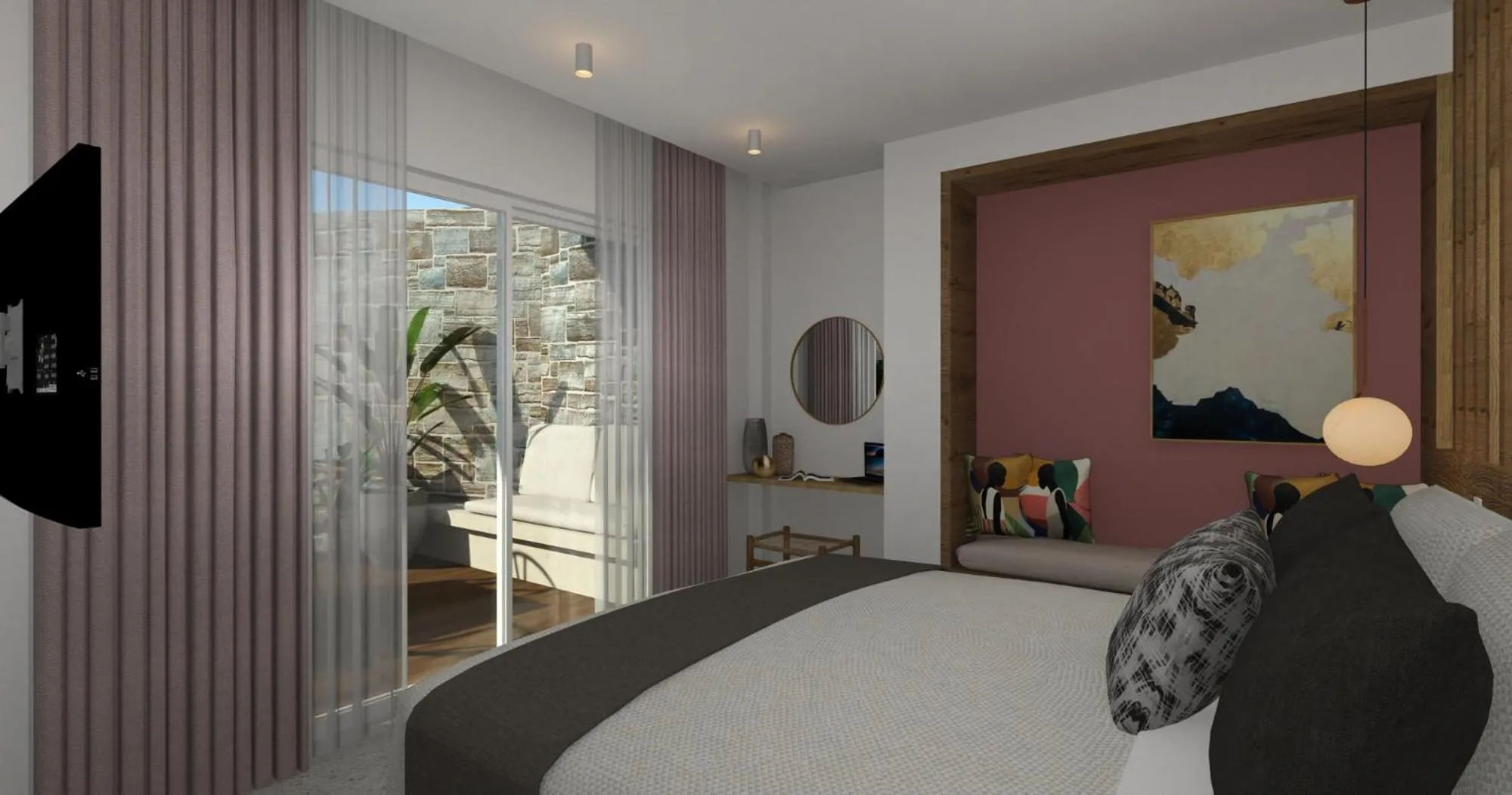 Bed in Rainbow Apartments