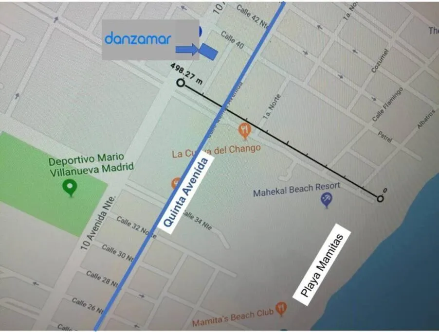 Street view in Danzamar 1B with Pool & Rooftop near Mamitas beach