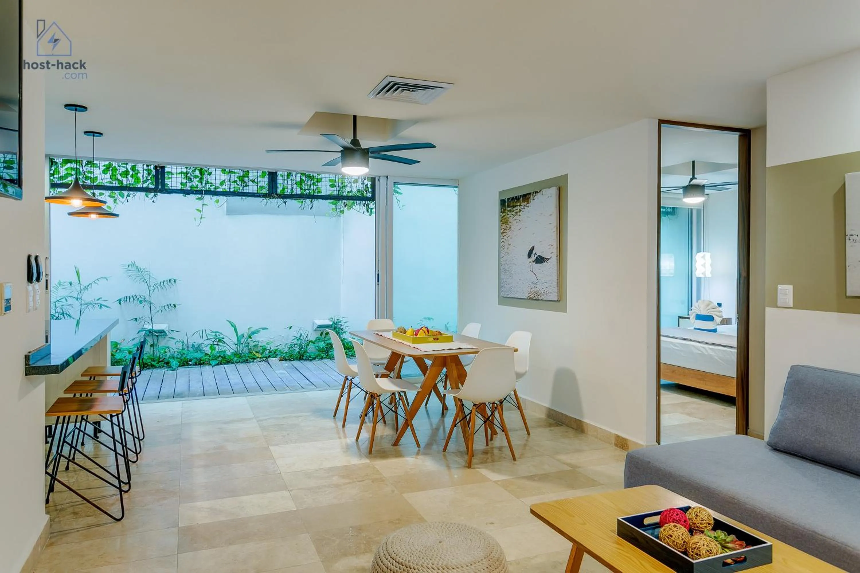 Patio in Aptartment with Patio, Rooftop & Pool Close to the Beach - Danzamar 2