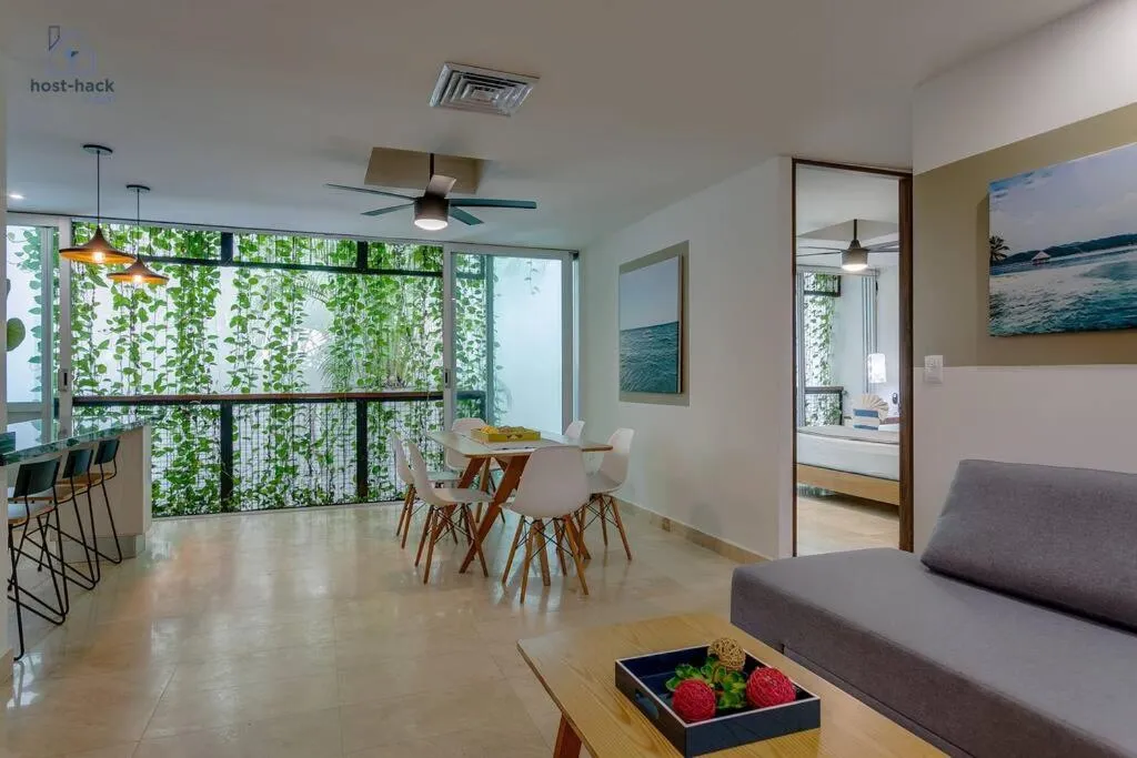 Living room in Danzamar 4, 5 blocks away from Playa Pelicanos