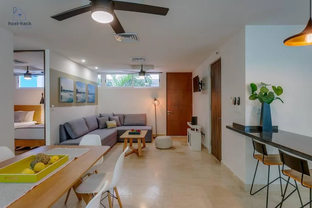 Living room in Danzamar 4, 5 blocks away from Playa Pelicanos