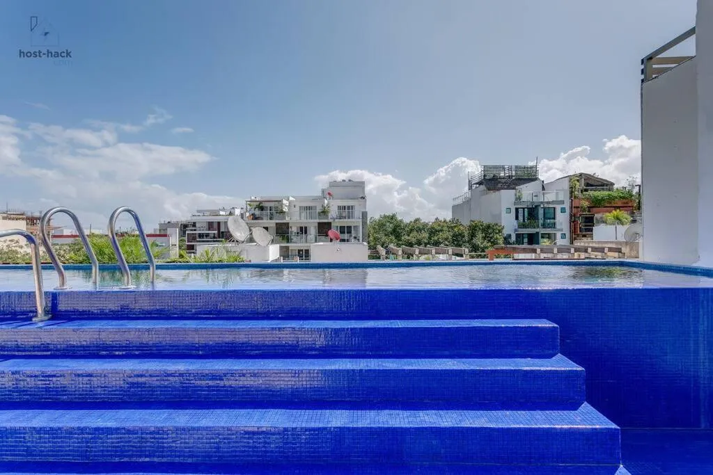 Pool view in Danzamar 4, 5 blocks away from Playa Pelicanos