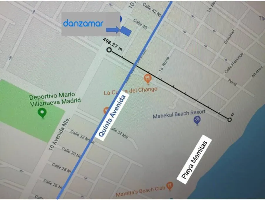 Location in Danzamar 7, Modern Apartment 2 blocks away from 5th Avenue