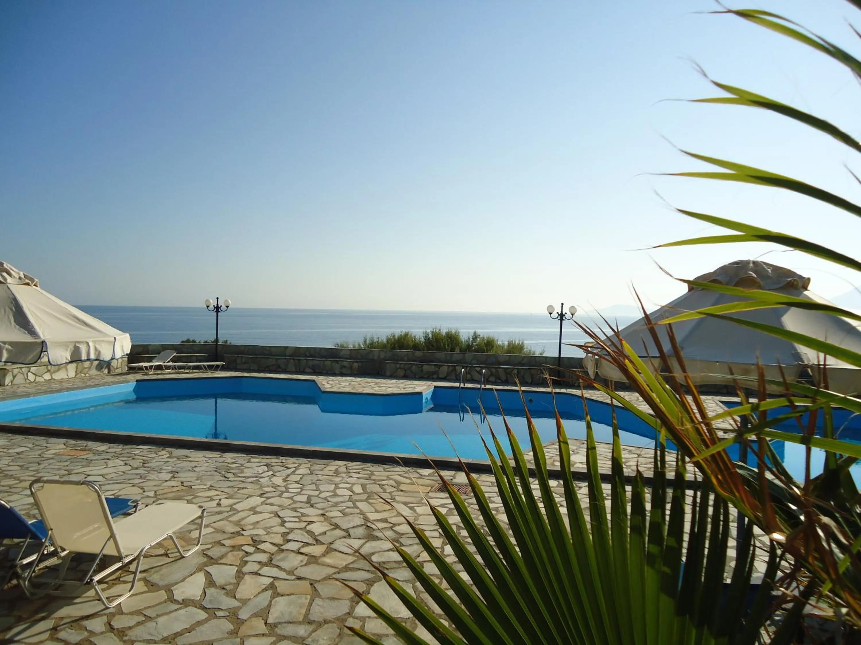 Pool view in Vangelis Villas