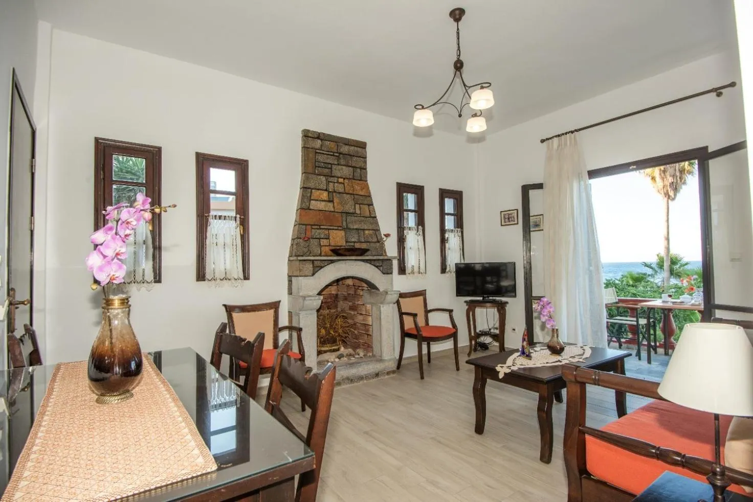 Living room in Vangelis Villas