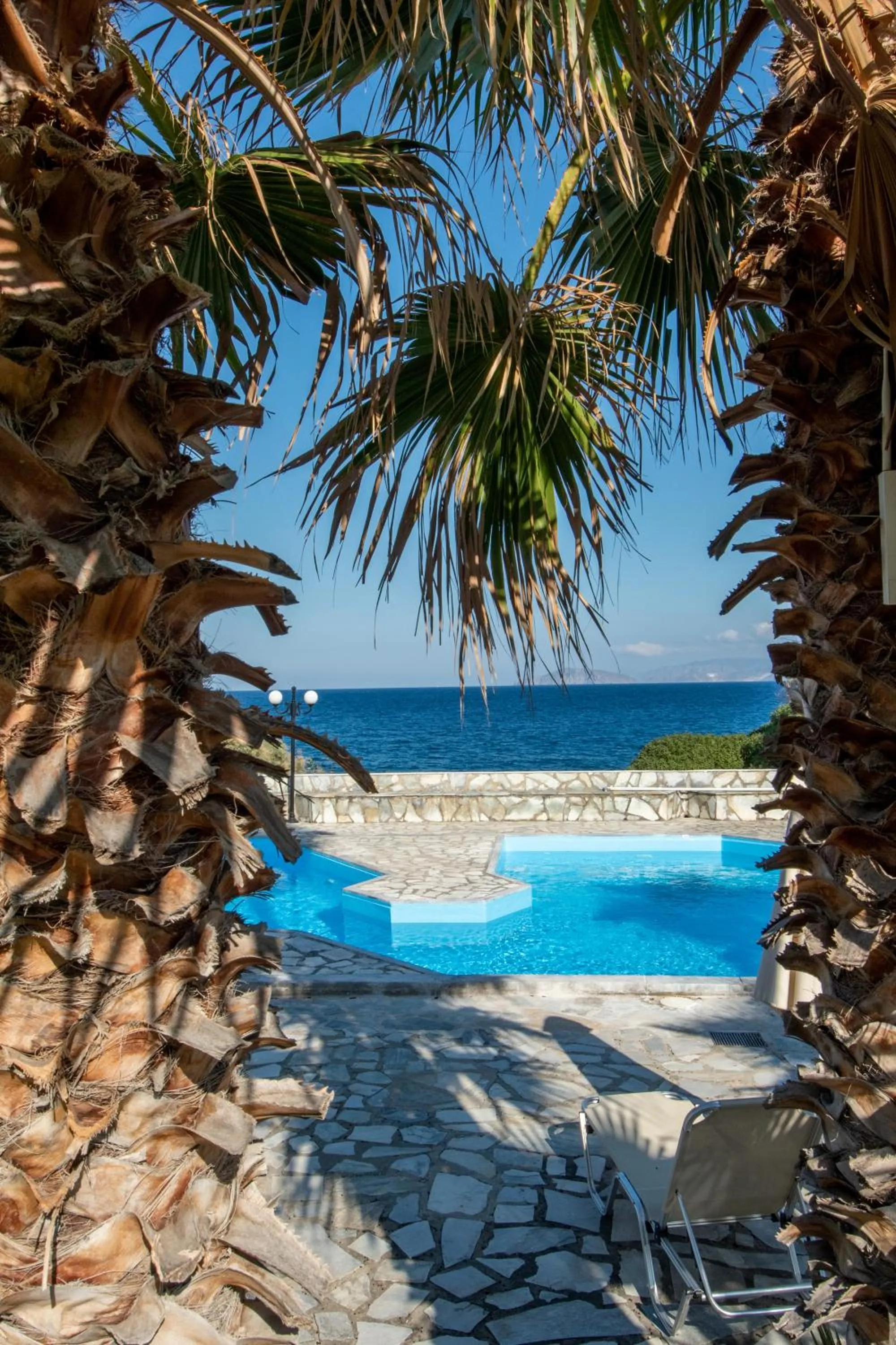 Pool view in Vangelis Villas