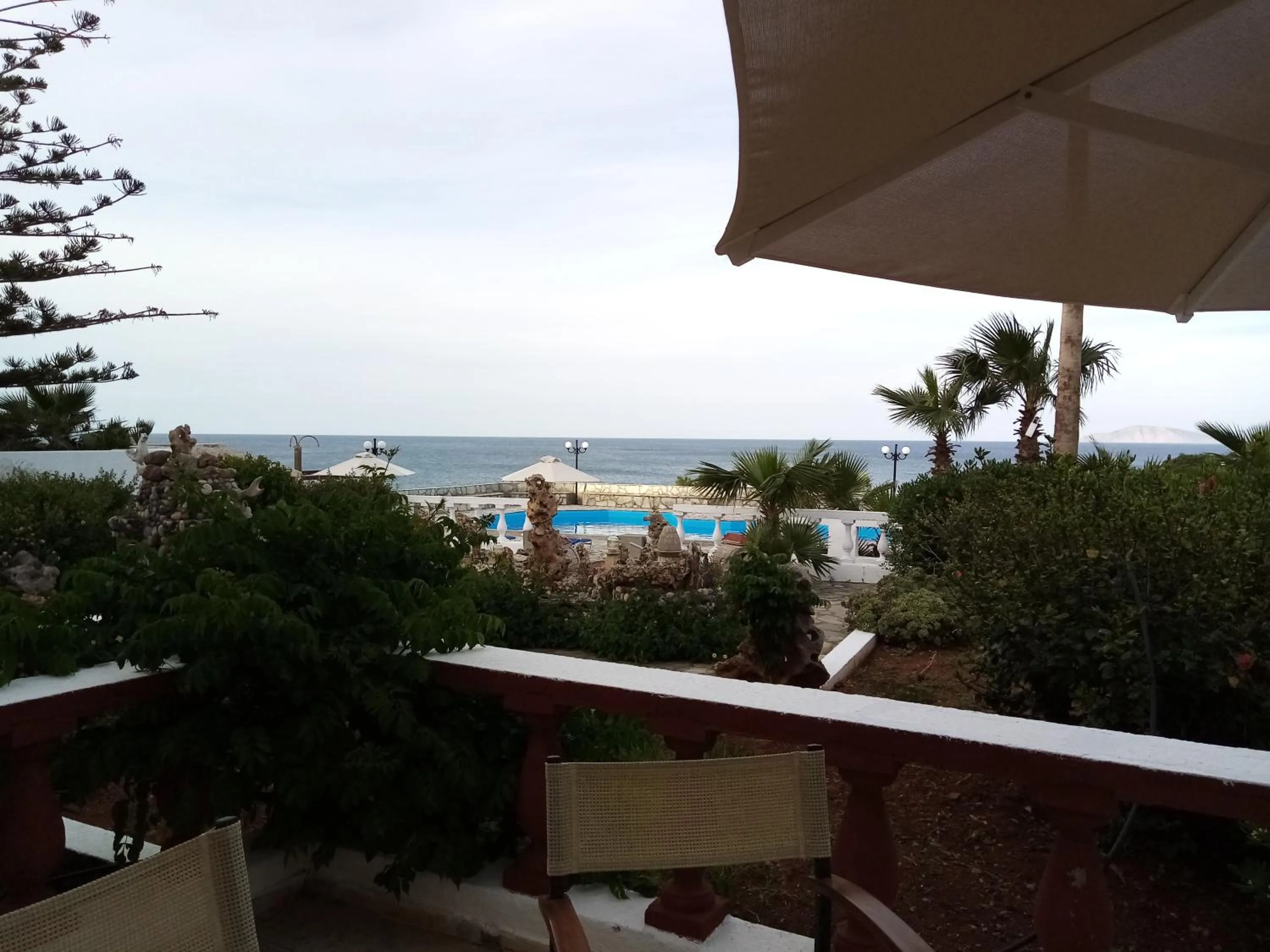 Pool view in Vangelis Villas