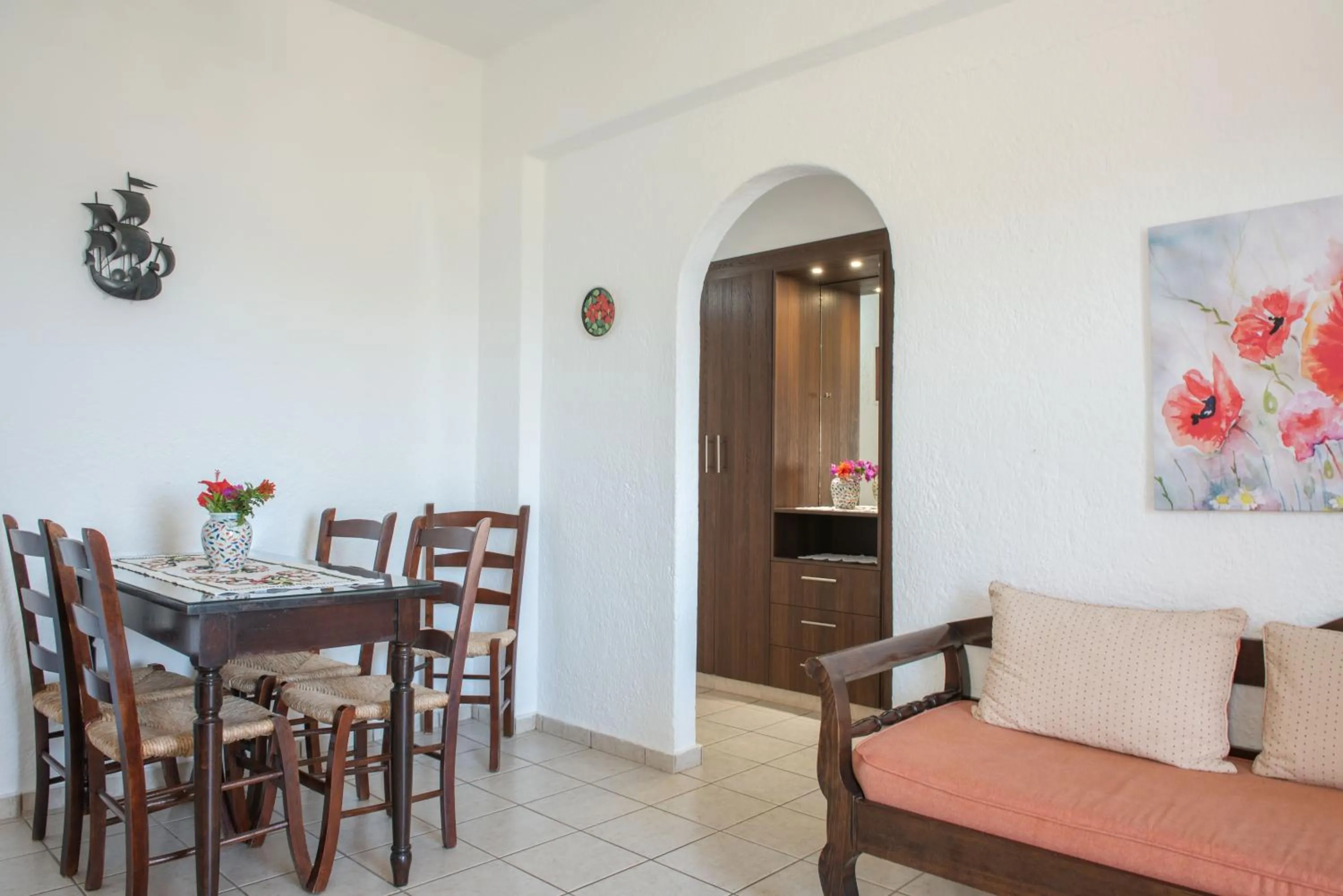 Seating area in Vangelis Villas