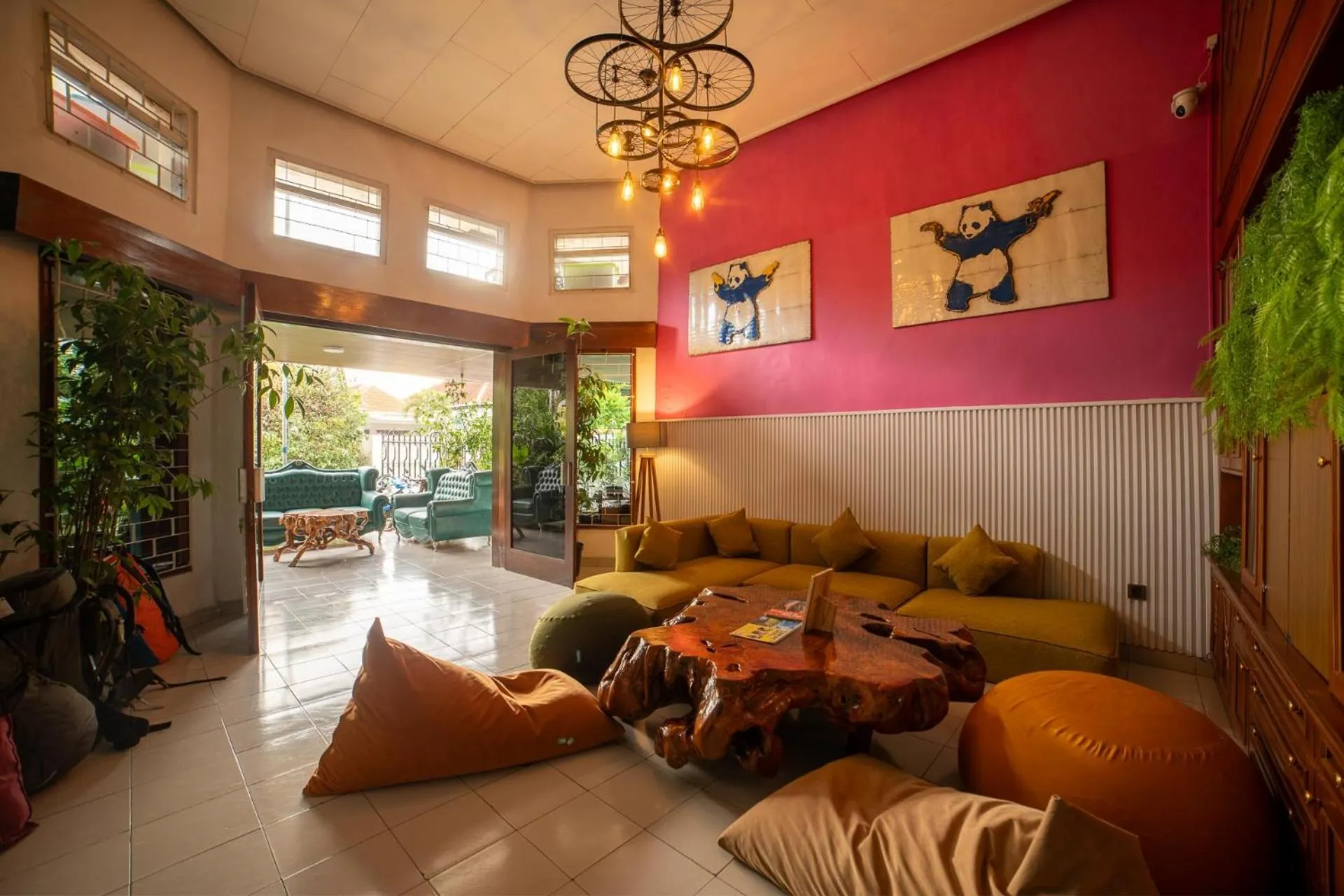 Seating area in Snooze Malang