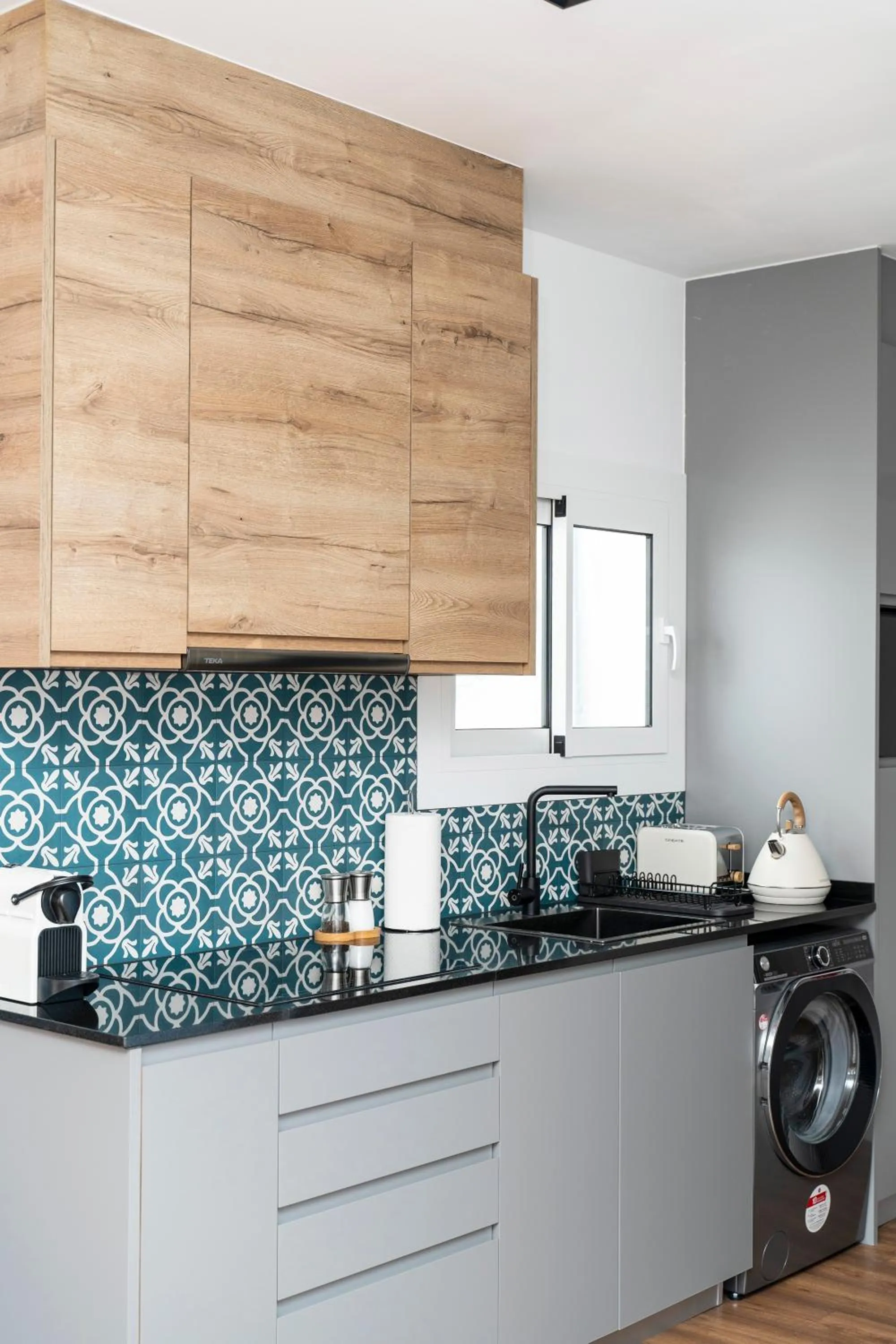 Kitchen or kitchenette in Caliu Apartments Barcelona - Camp Nou