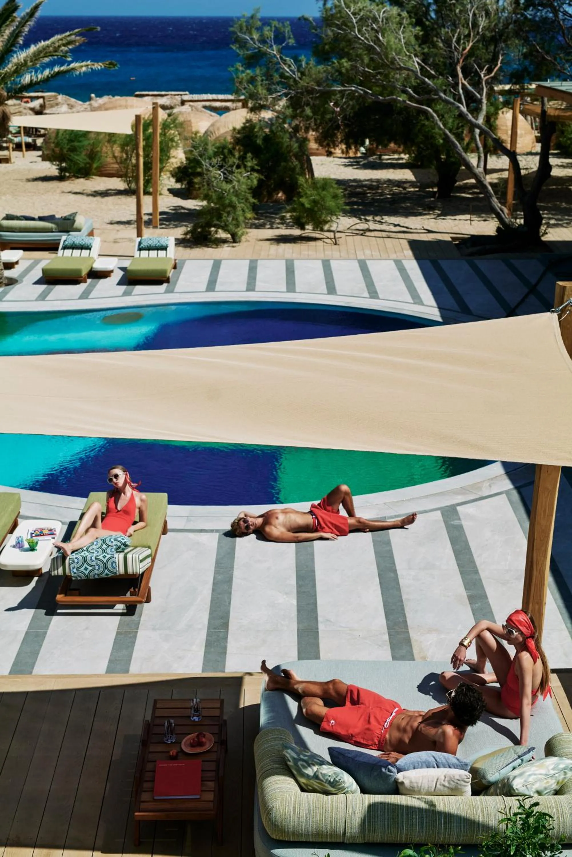 Pool view in Myconian Sunrise Relais & Chateaux Hotel