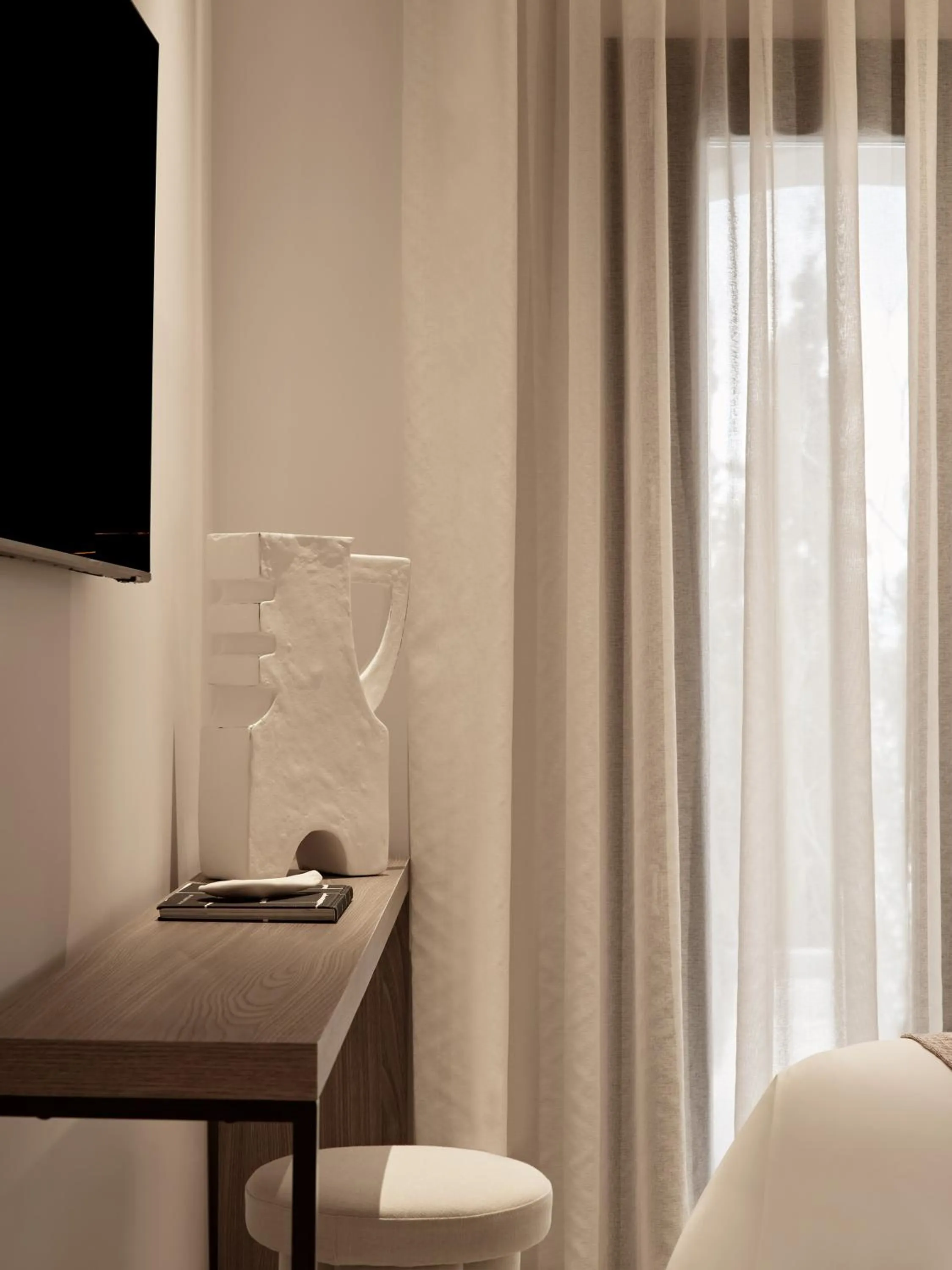 TV and multimedia, Bed in NAUMA PAROS Design Boutique Hotel-Adults Only