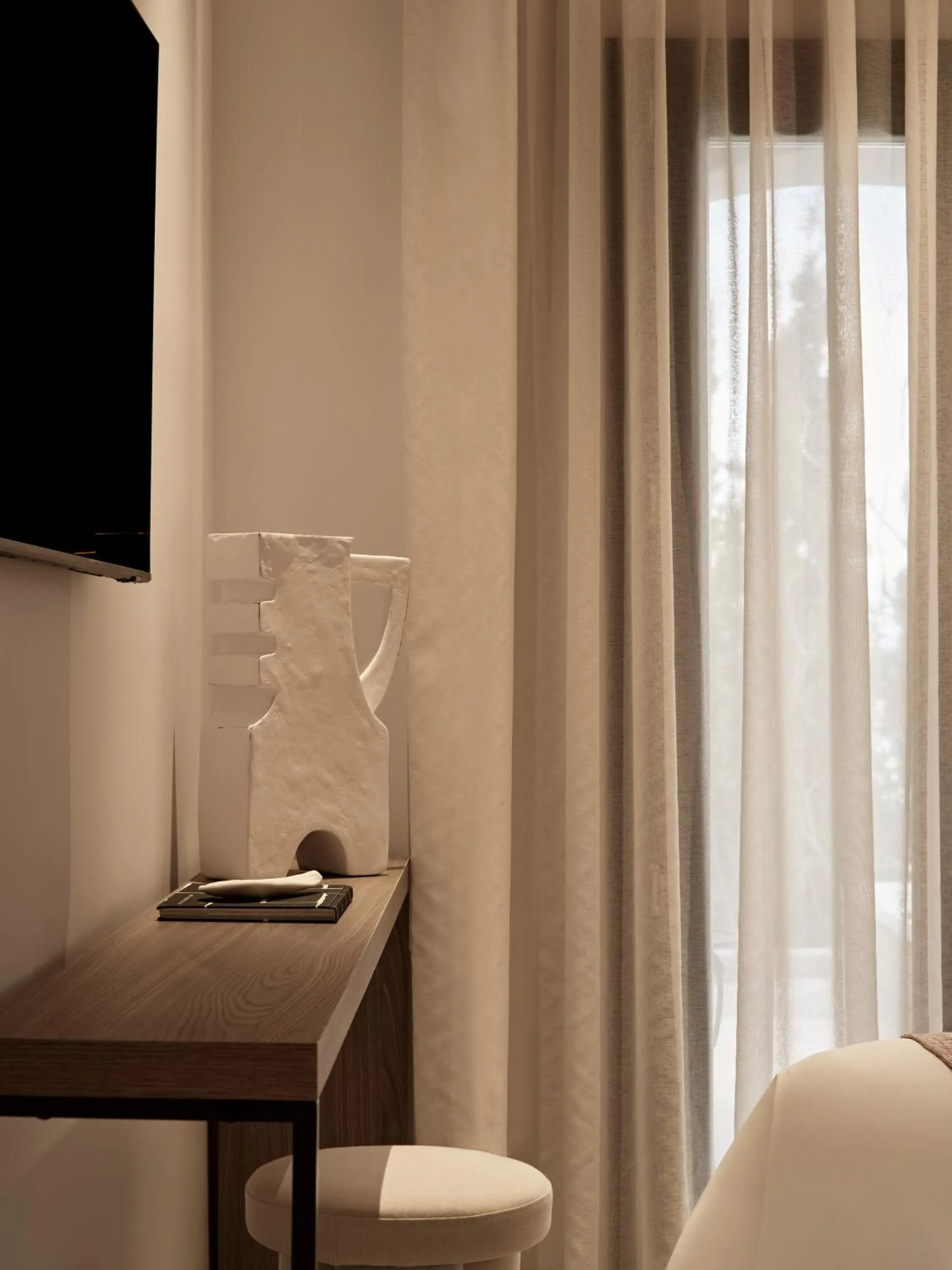 TV and multimedia, Bed in NAUMA PAROS Design Boutique Hotel-Adults Only