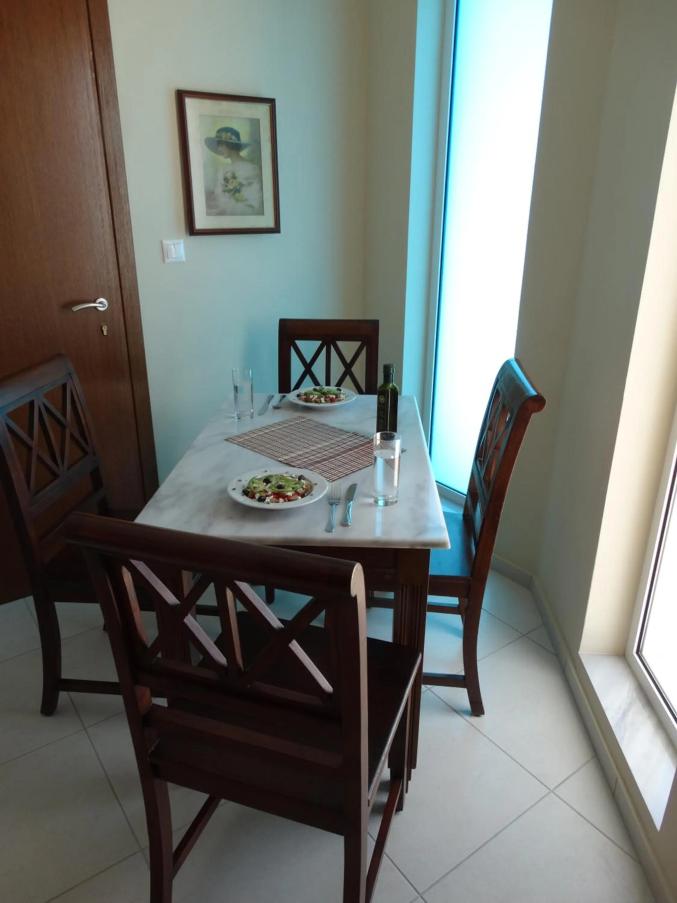 Kitchen or kitchenette in Nymphes Luxury Apartments