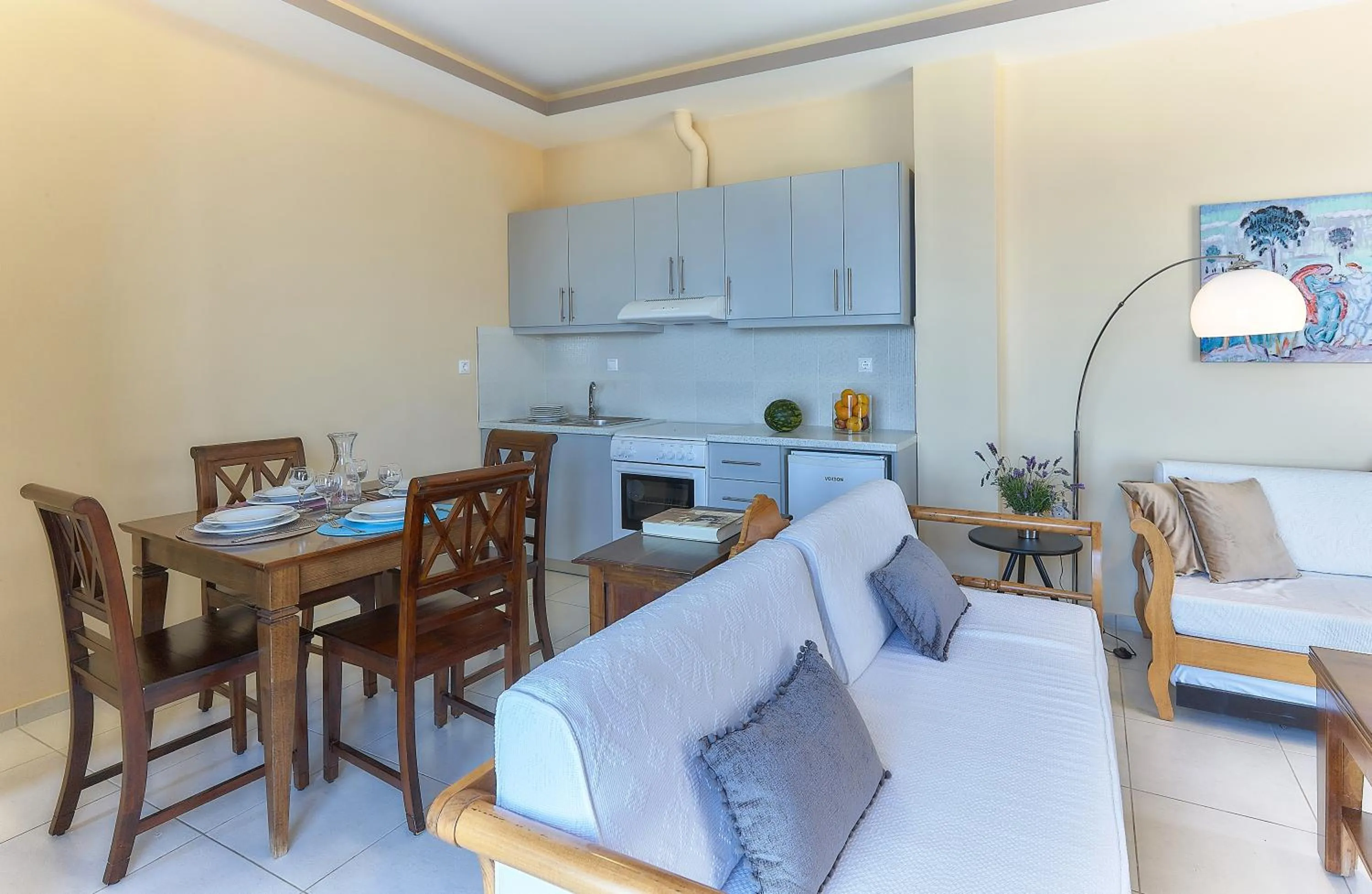 Kitchen or kitchenette in Nymphes Luxury Apartments