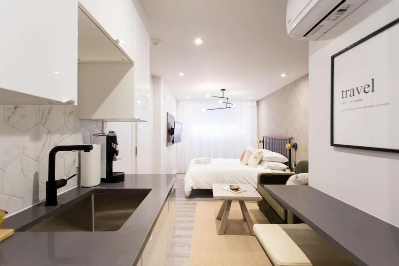 Bed in Palms Little Italy Studio with full bathroom by Denstays