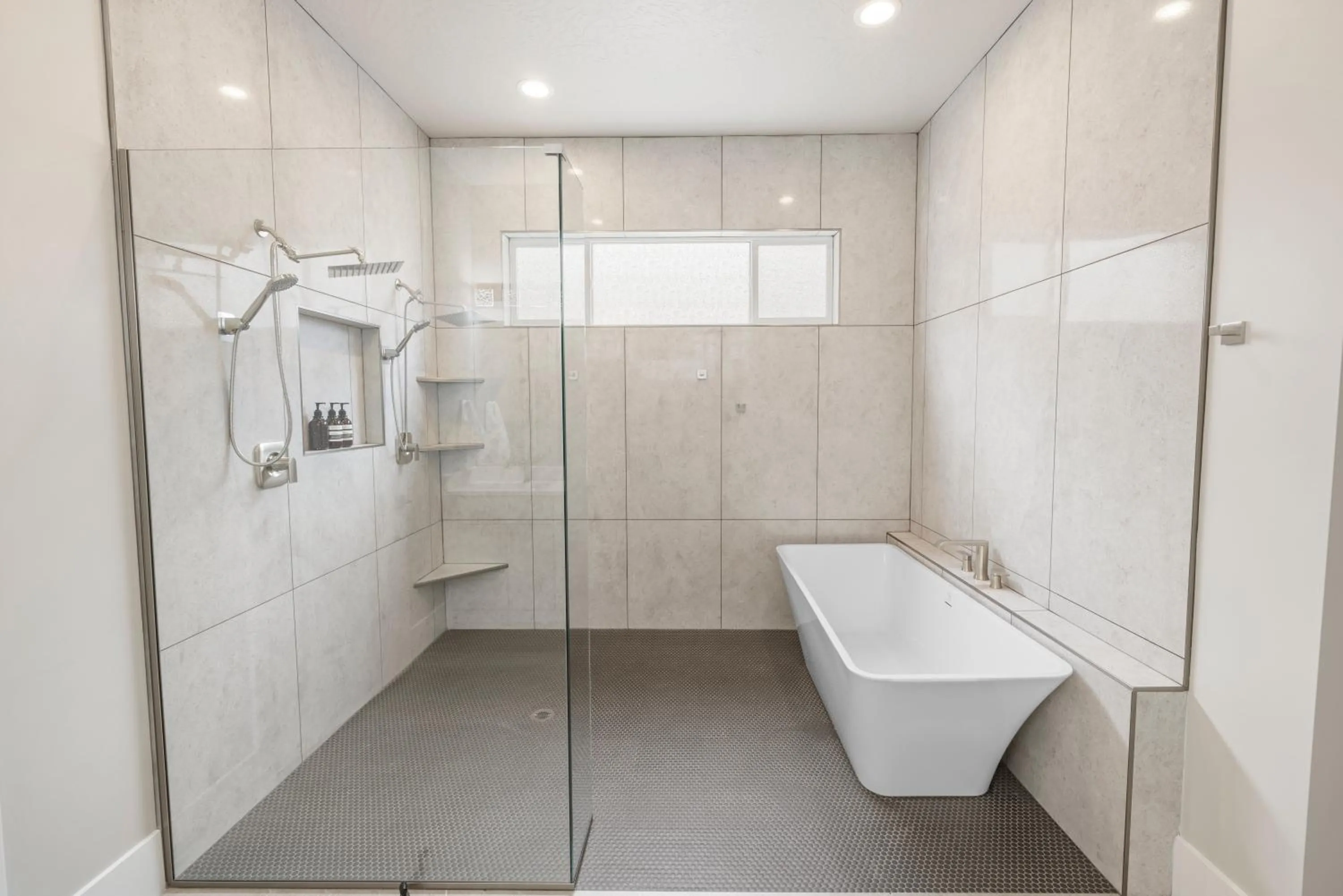 Shower in Modern Desert Oasis Lux Home w Pool and Spa