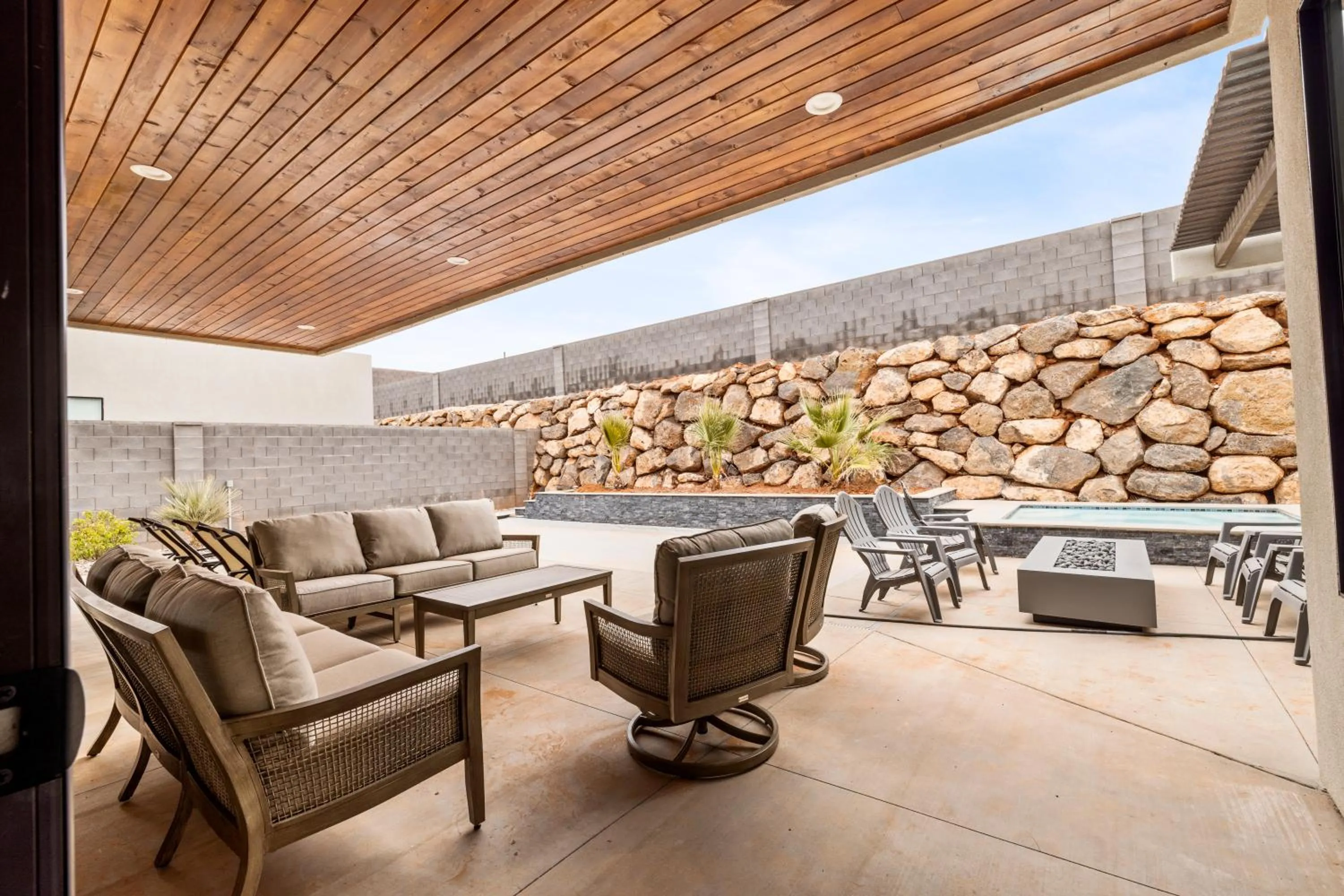 Patio in Modern Desert Oasis Lux Home w Pool and Spa