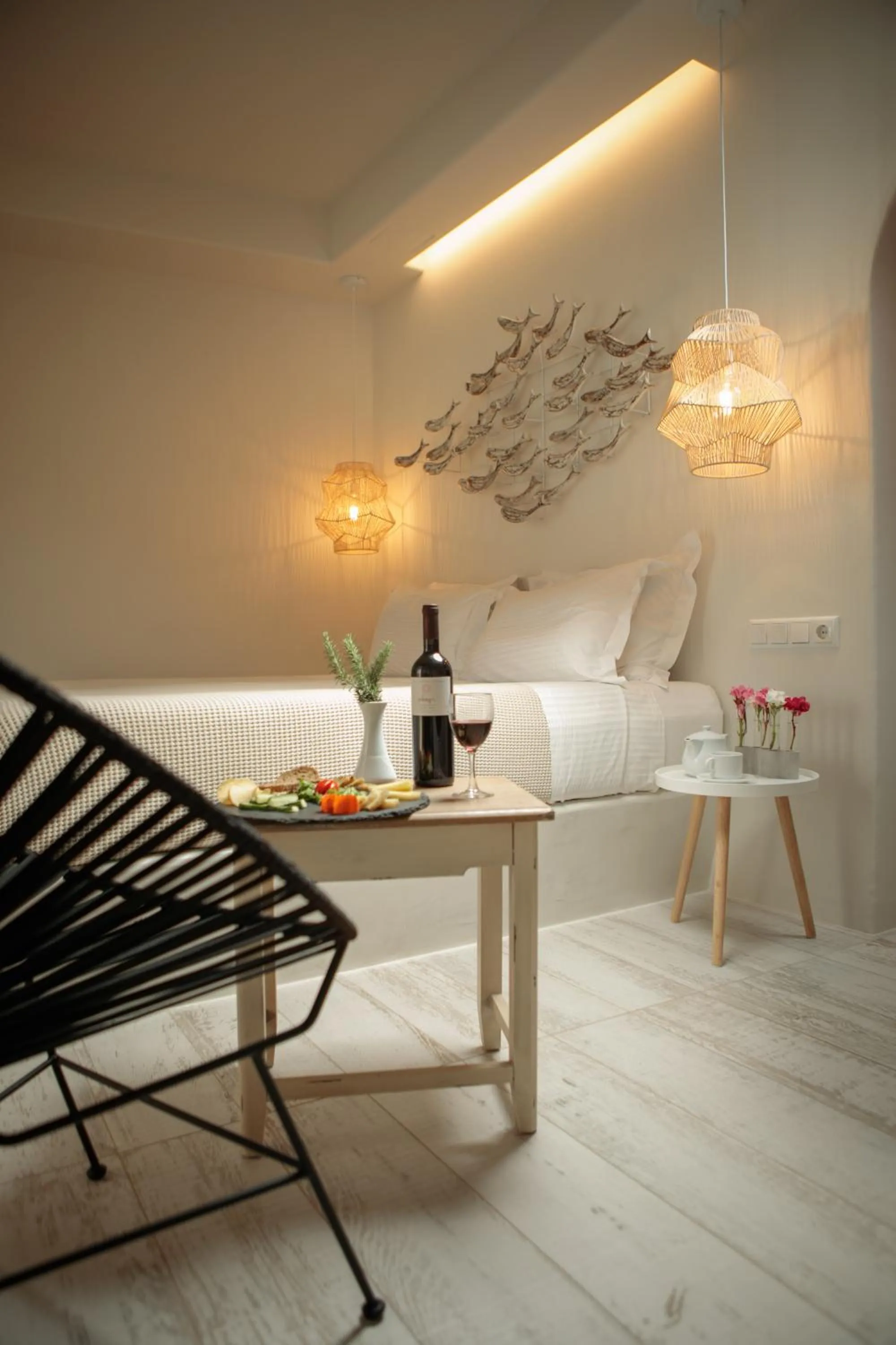 Bed in Finikas Hotel