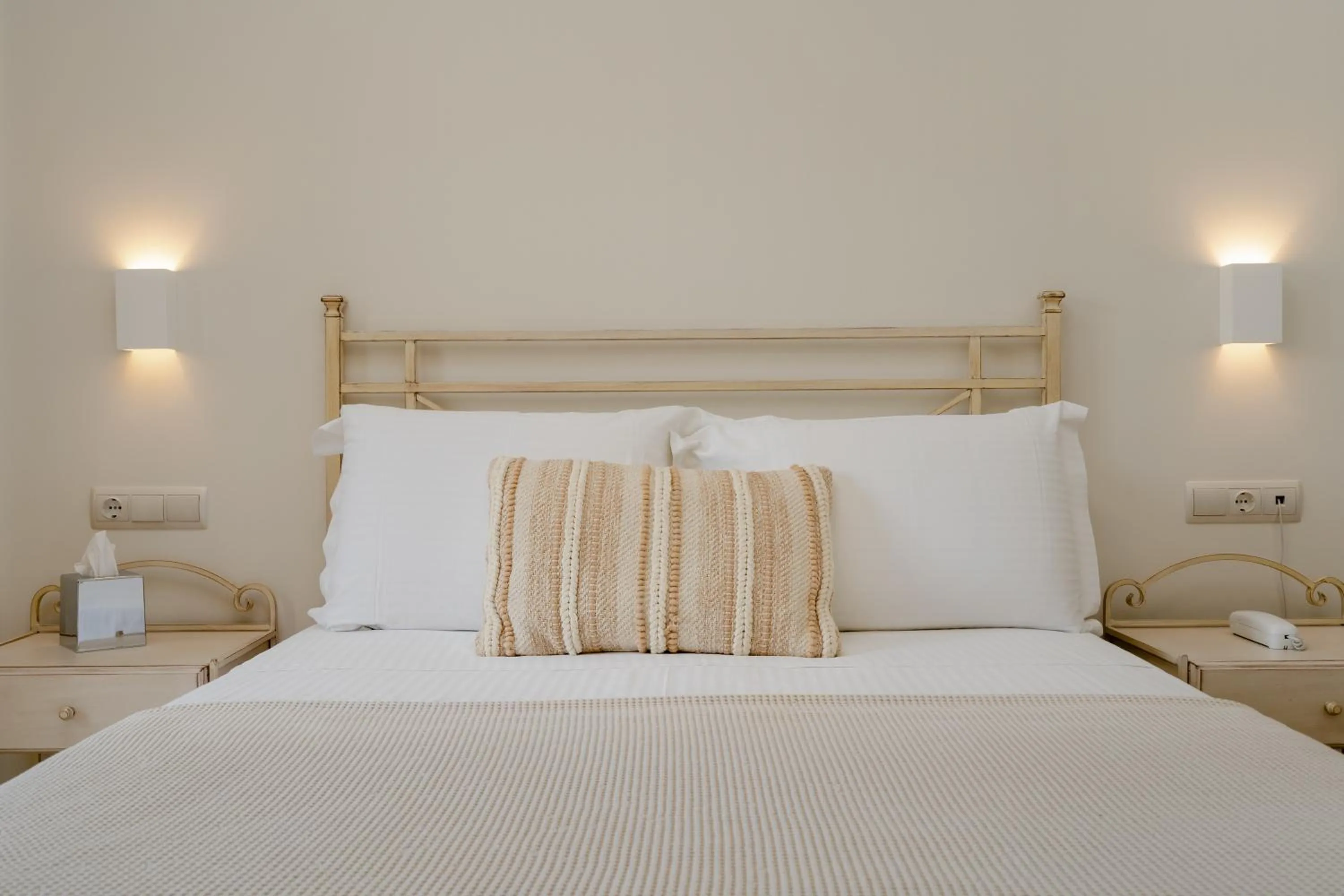 Bed in Finikas Hotel