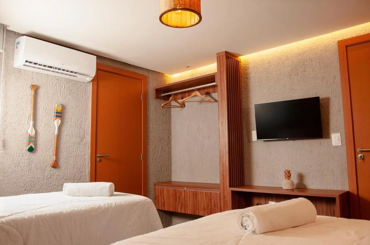 Bed in Temporada Areia e Mar Triplex com piscina privativa e área gourmet a 250m da Praia do Patacho