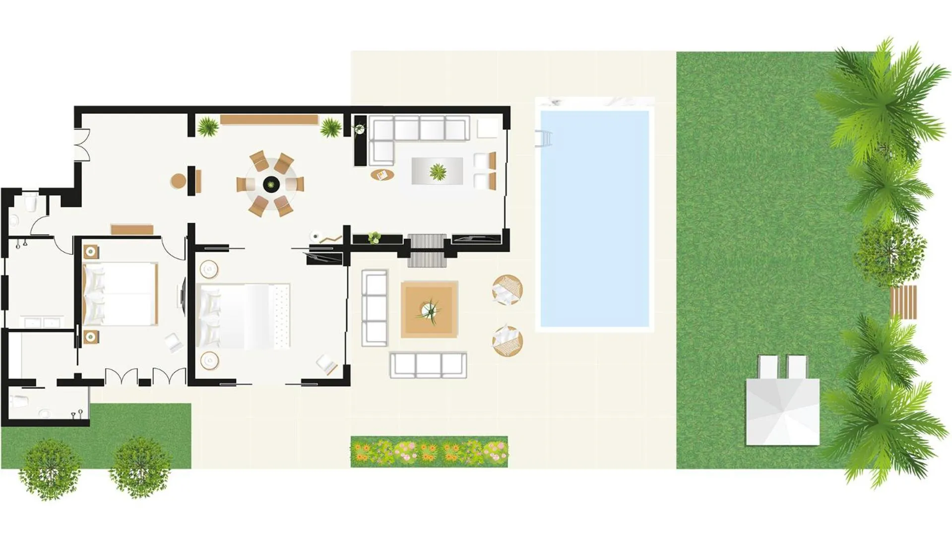 Floor plan in Mandola Rosa at Riviera Olympia, A Grecotel Resort to Live