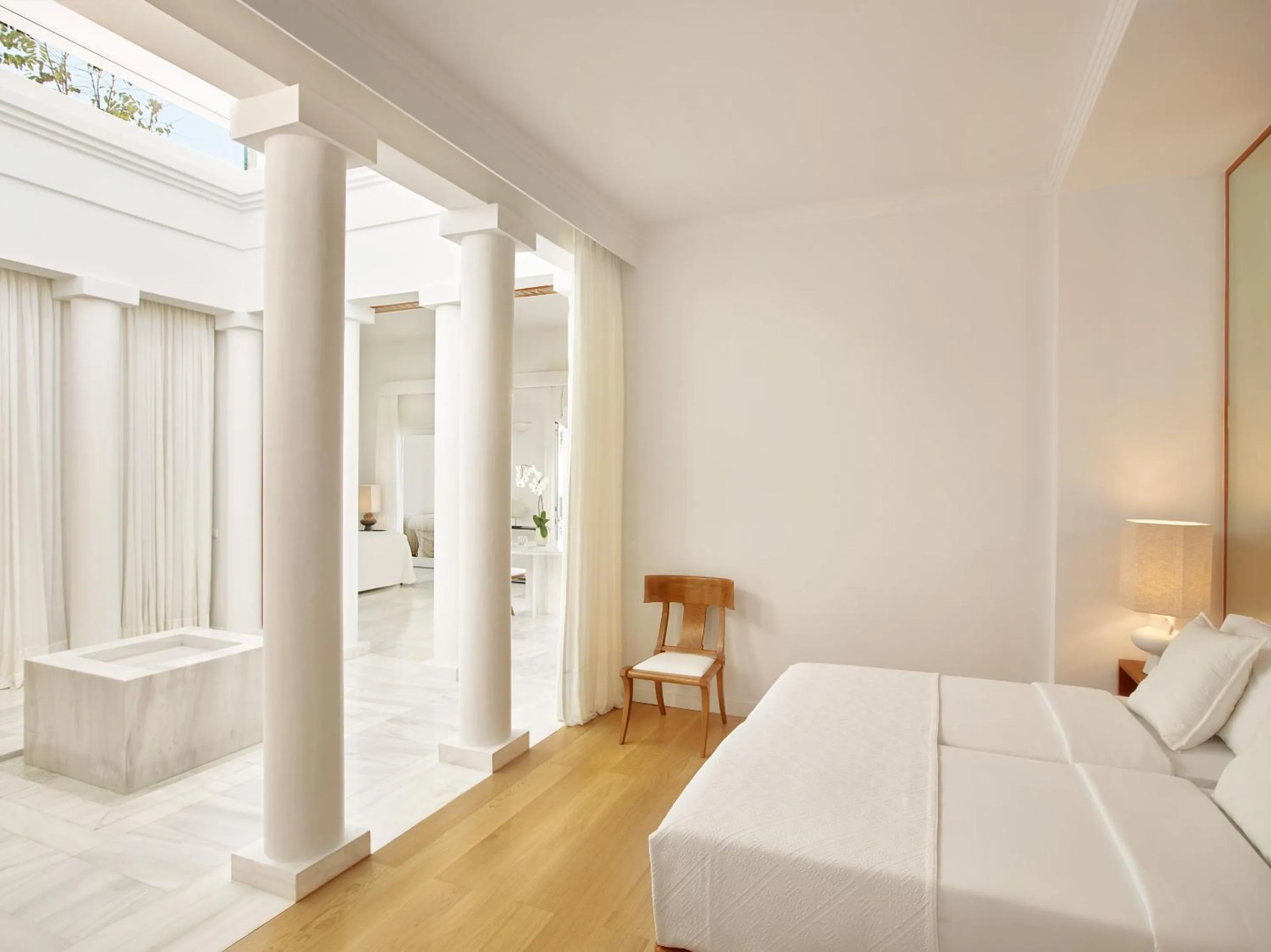 Bed in Mandola Rosa at Riviera Olympia, A Grecotel Resort to Live