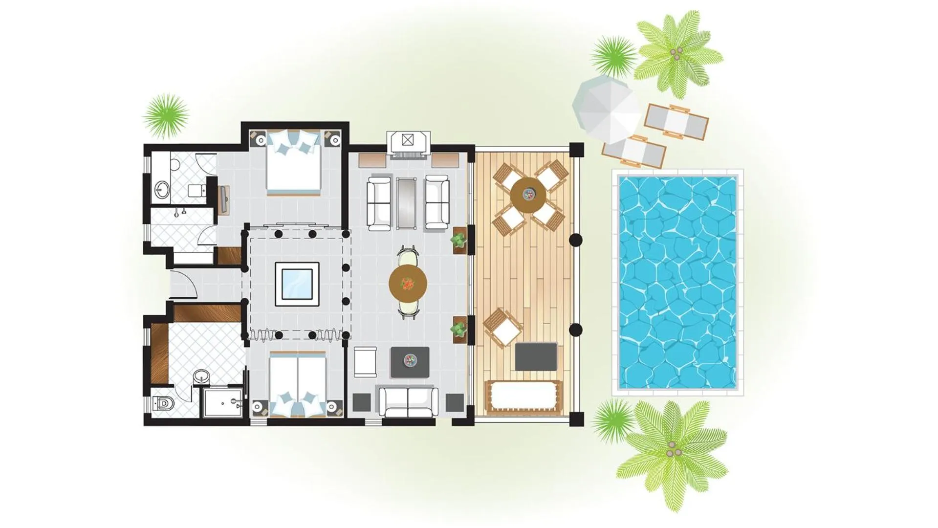 Floor plan in Mandola Rosa at Riviera Olympia, A Grecotel Resort to Live