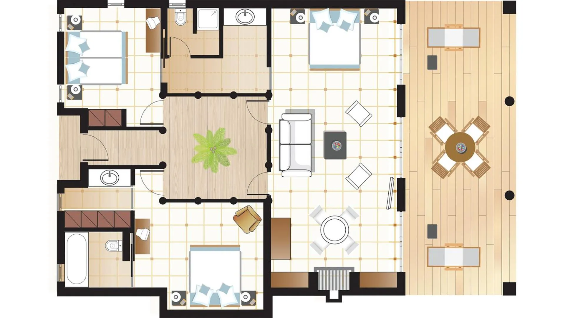 Floor plan in Mandola Rosa at Riviera Olympia, A Grecotel Resort to Live