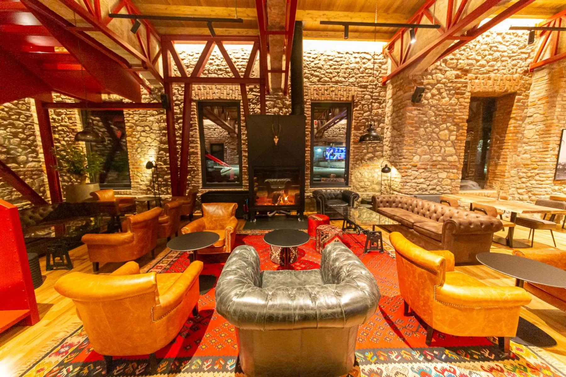 Seating area in Melesin Distillery