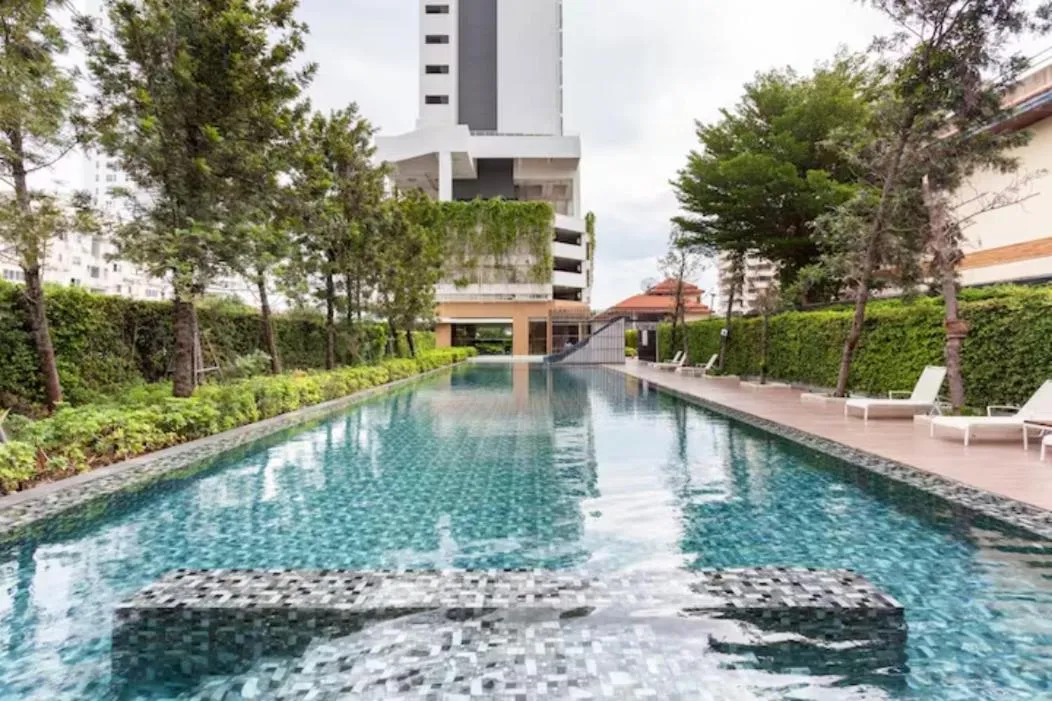 Swimming pool in Family Suite Sea view 2Bedroom at Veranda Residence Pattaya