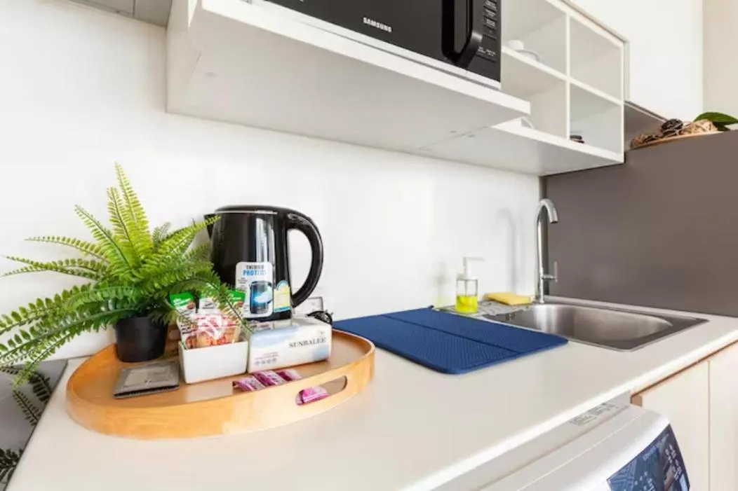 Kitchen or kitchenette in Family Suite Sea view 2Bedroom at Veranda Residence Pattaya