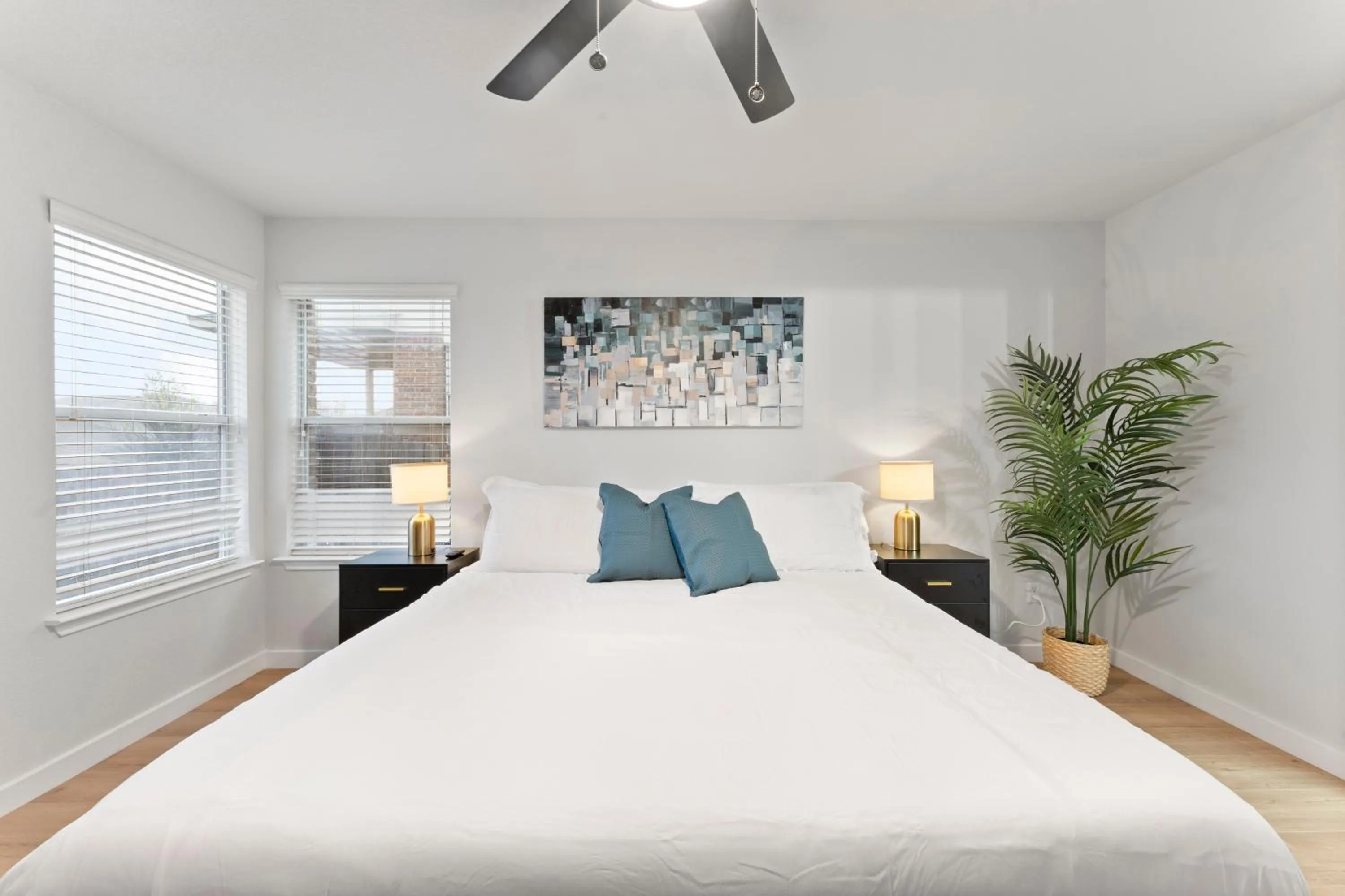 Bed in Modern & Homey 3BR Home, Remote Work Friendly, King Beds, Fast WiFi