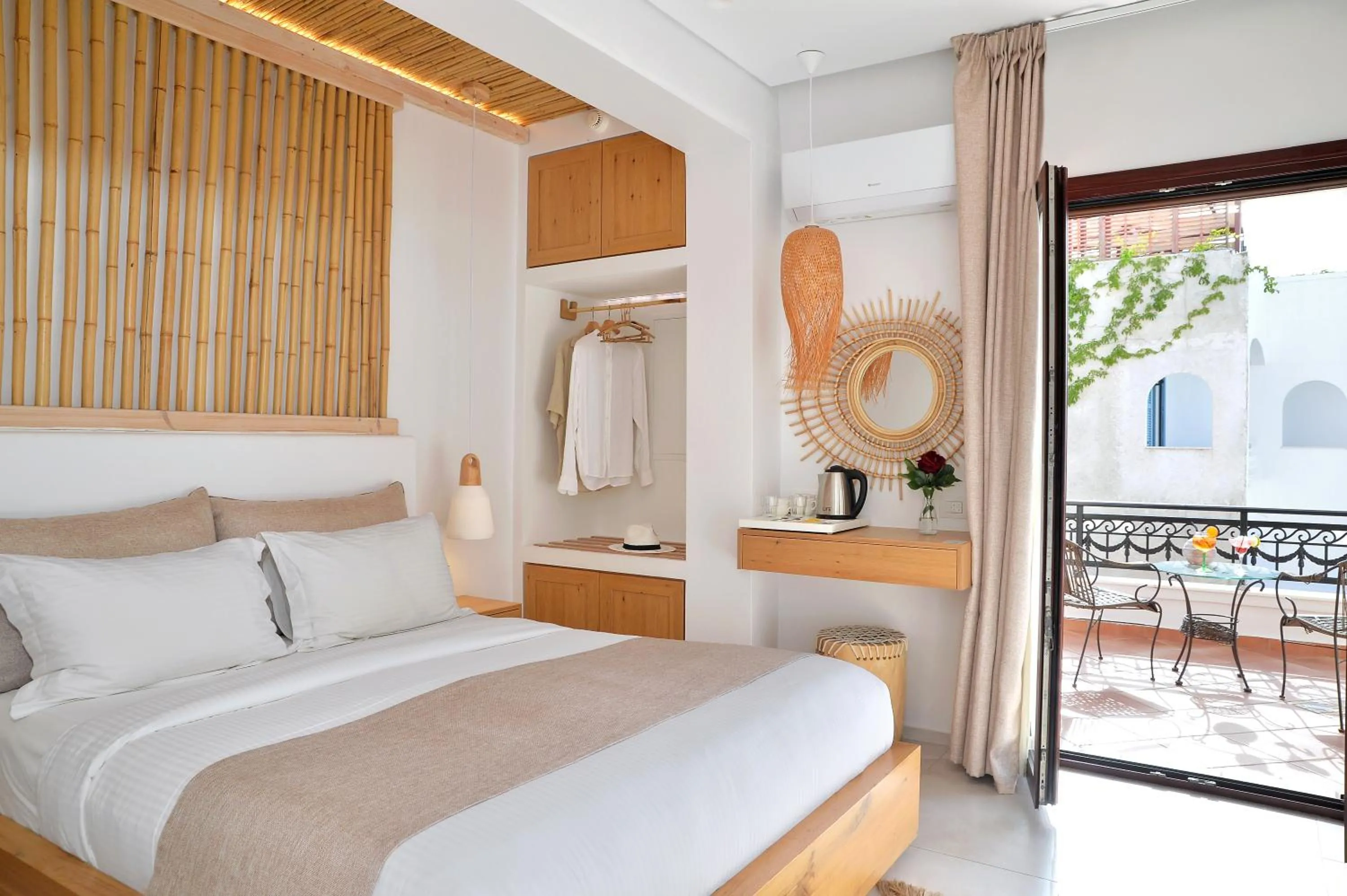 Pool view, Bed in Aktaion Beach Boutique Hotel & Spa