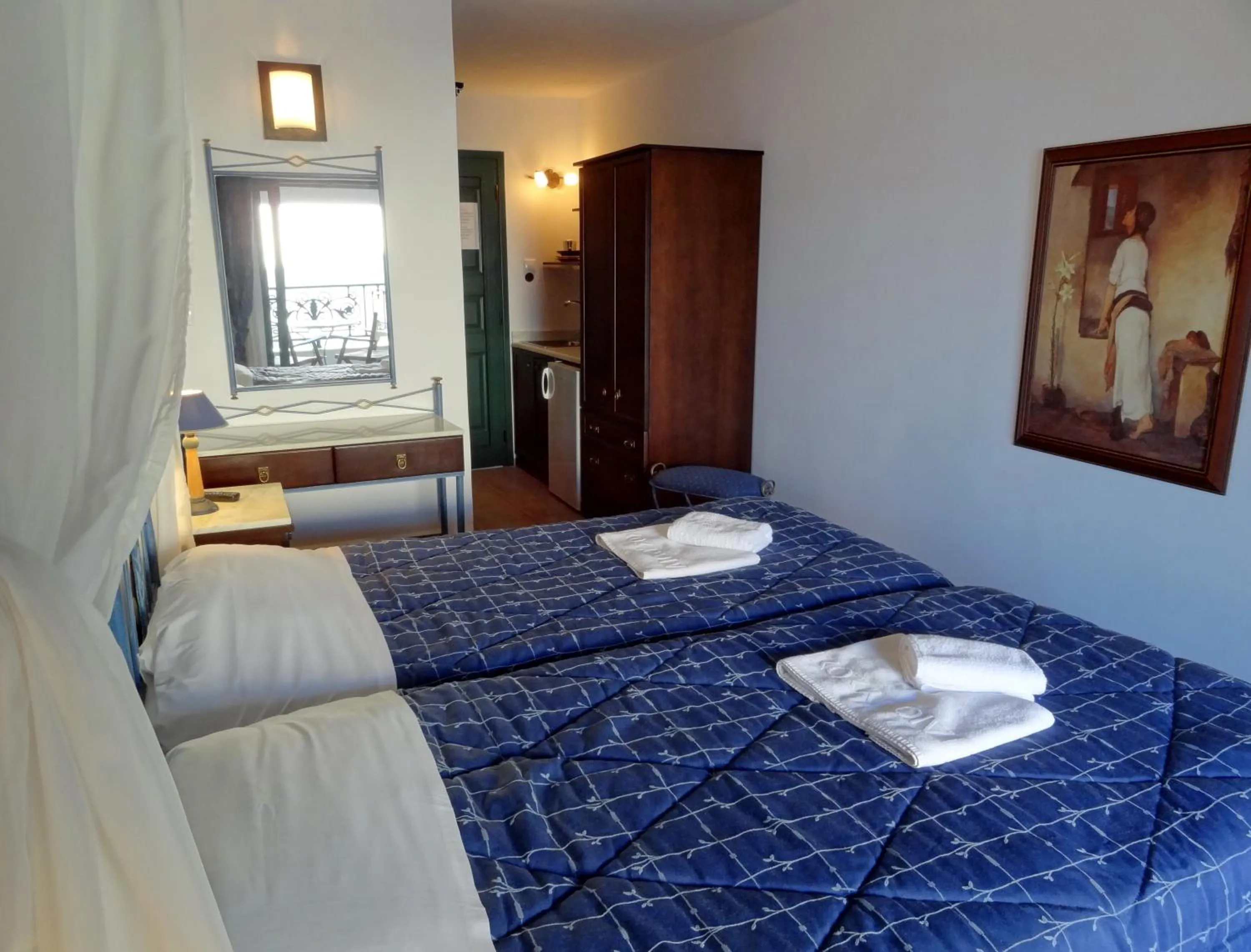 Balcony/Terrace, Bed in Dionysos Hotel