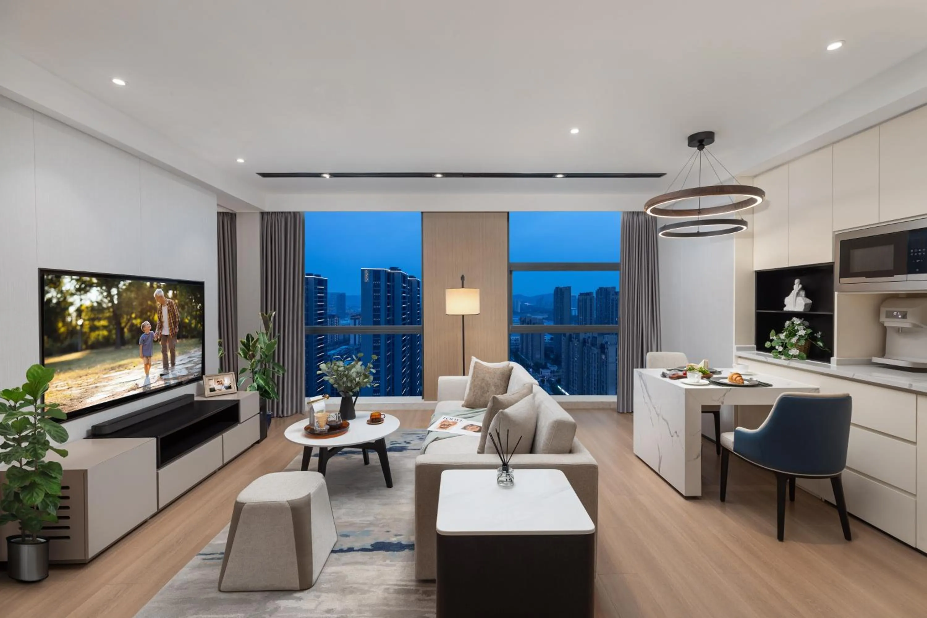 Living room in Somerset Taihu New City CBD Wuxi
