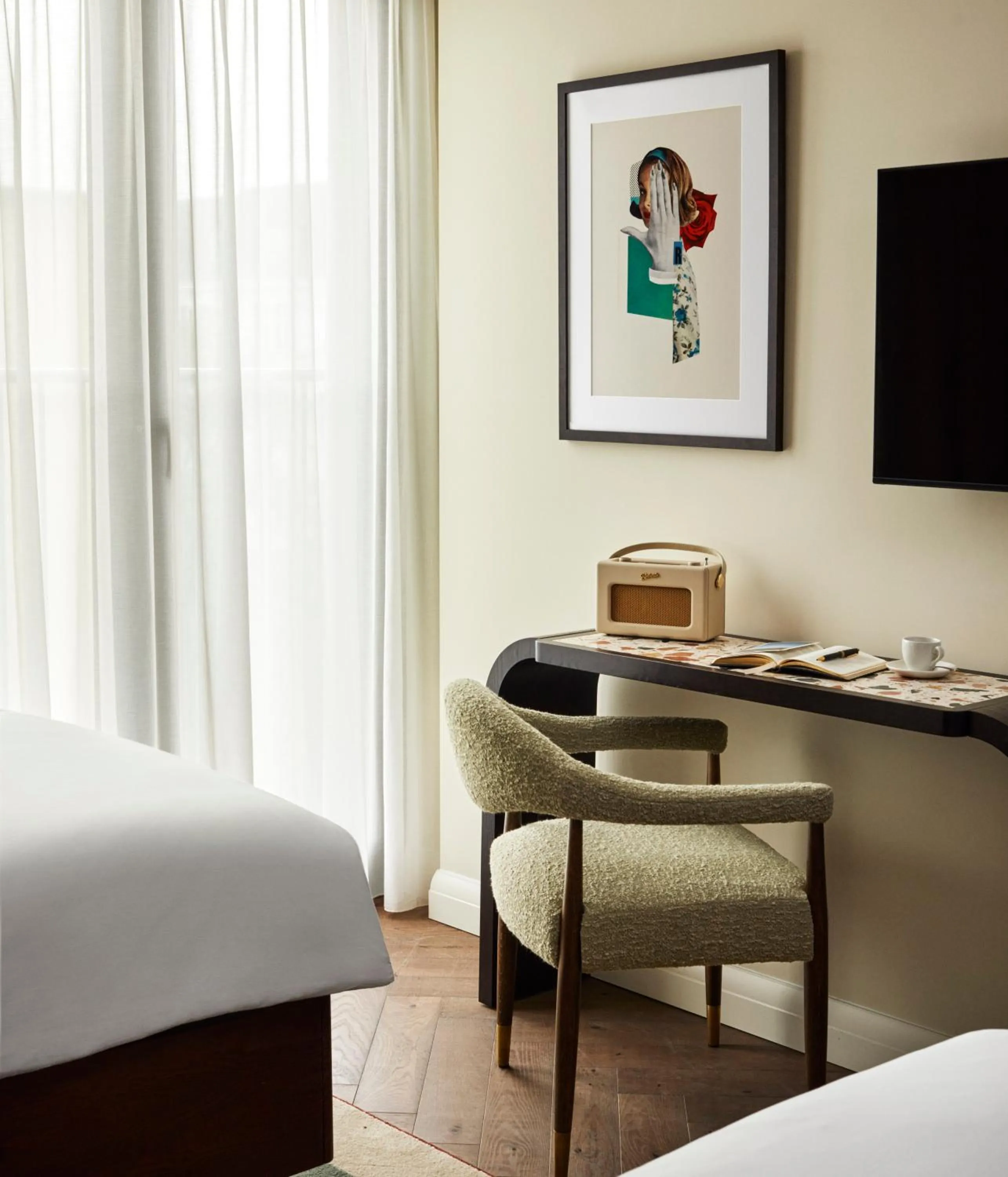 Seating area, Bed in The Hoxton, Berlin