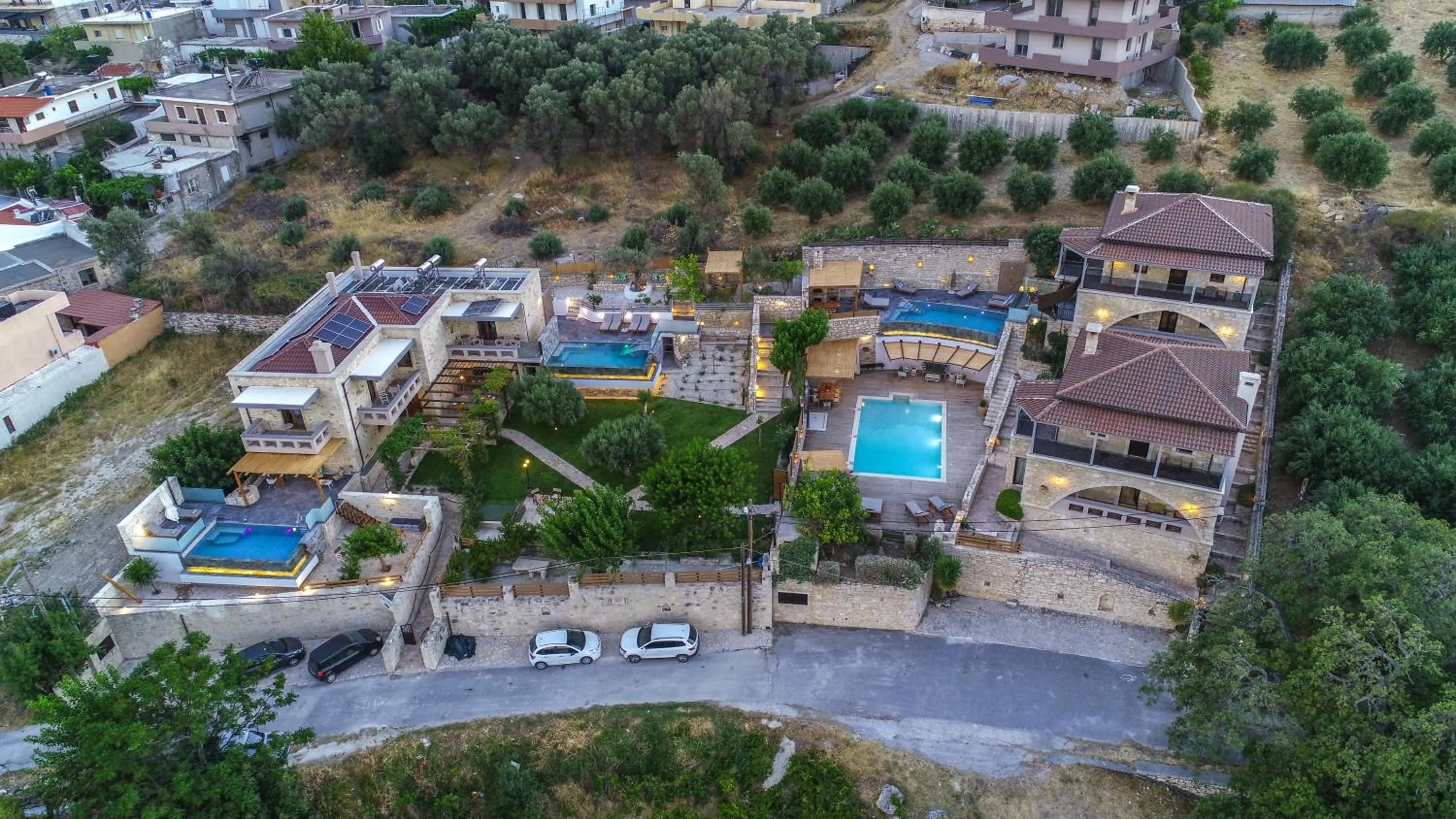 Bird's eye view in Asion Lithos Suites with Private Pools