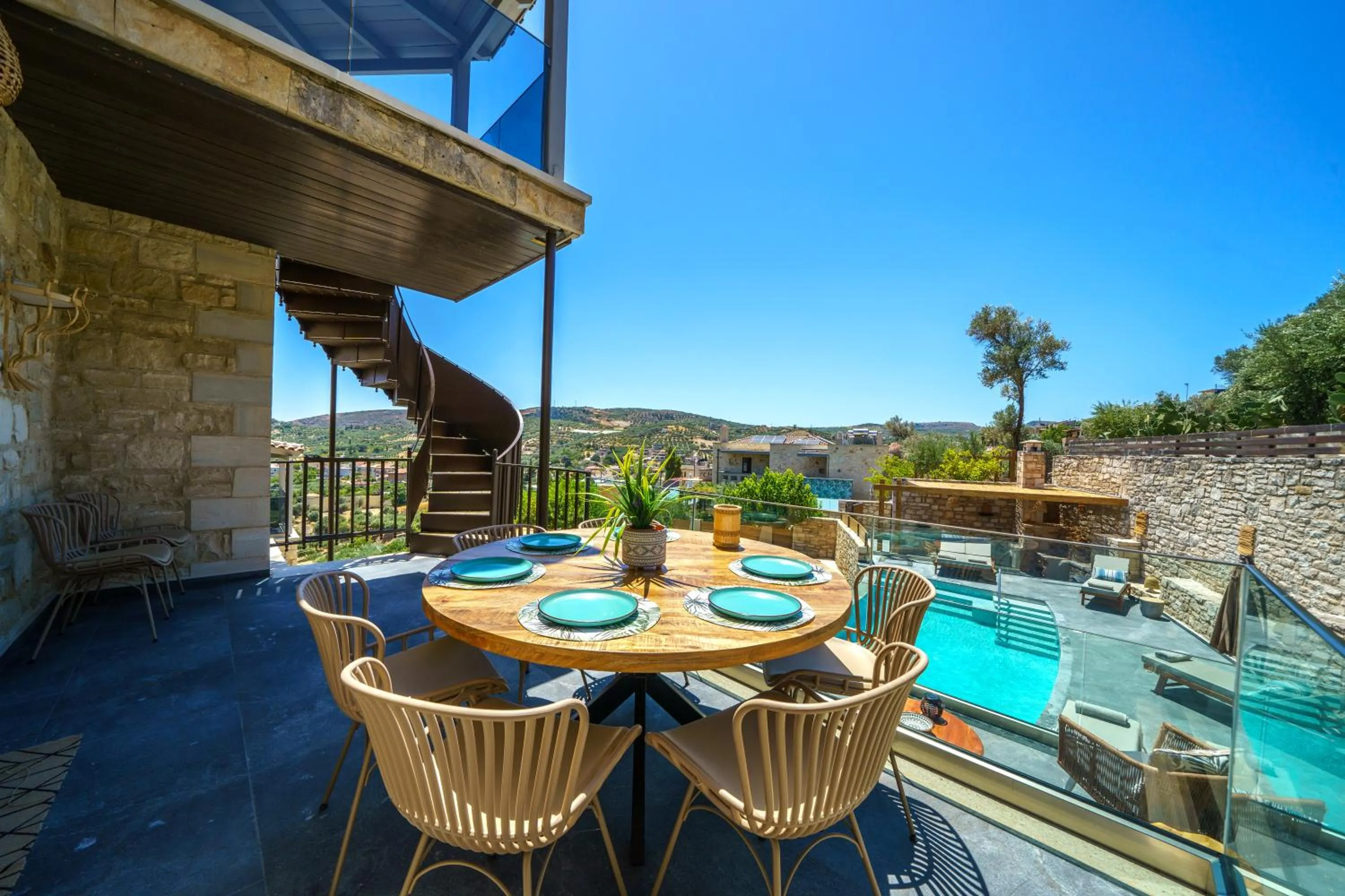 Balcony/Terrace in Asion Lithos Suites with Private Pools