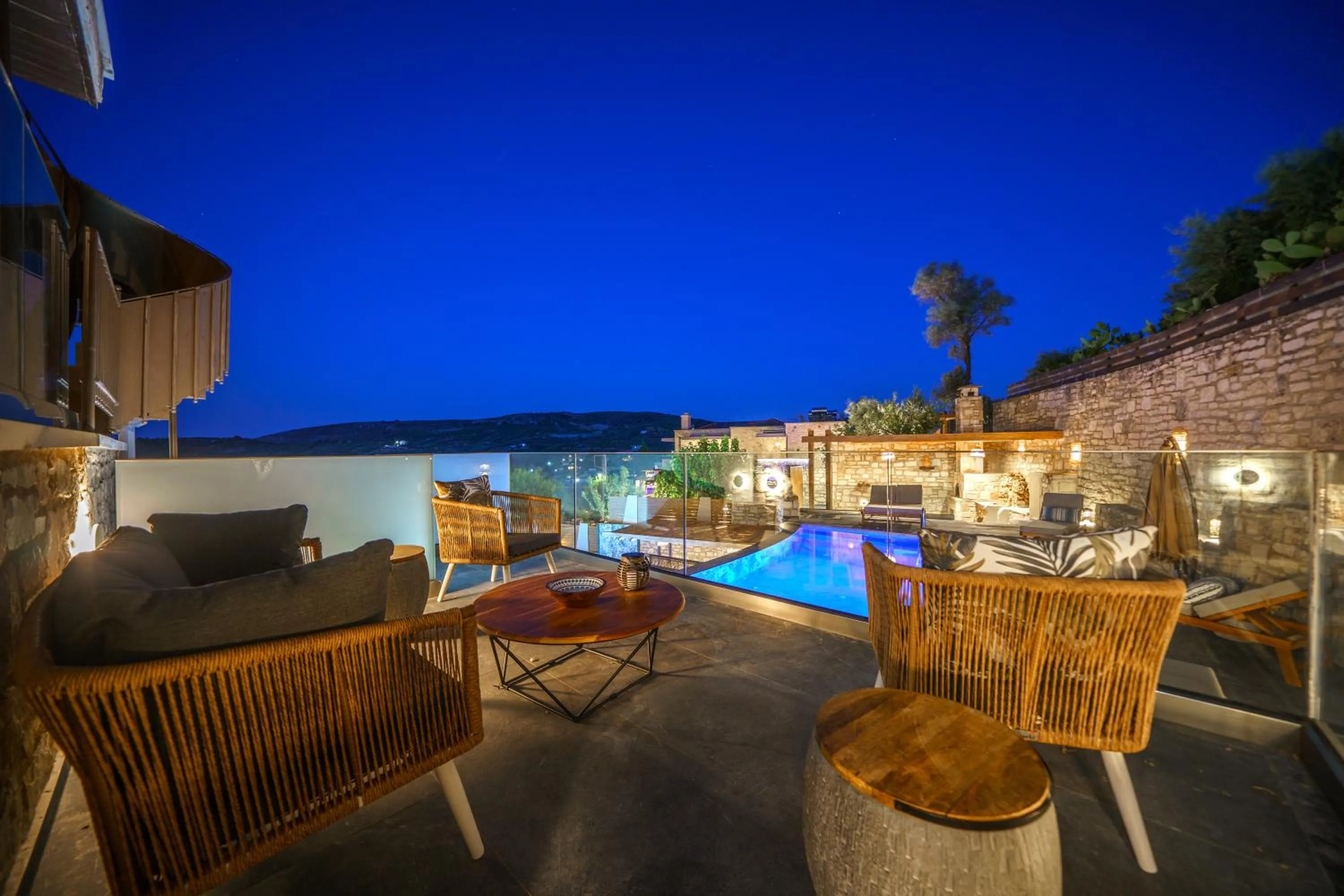 Balcony/Terrace in Asion Lithos Suites with Private Pools