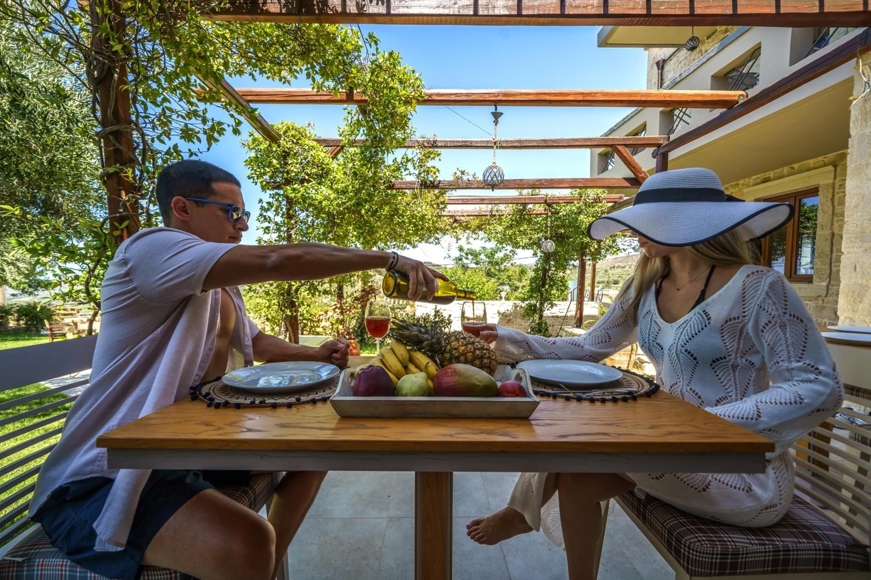Dining area in Asion Lithos Suites with Private Pools
