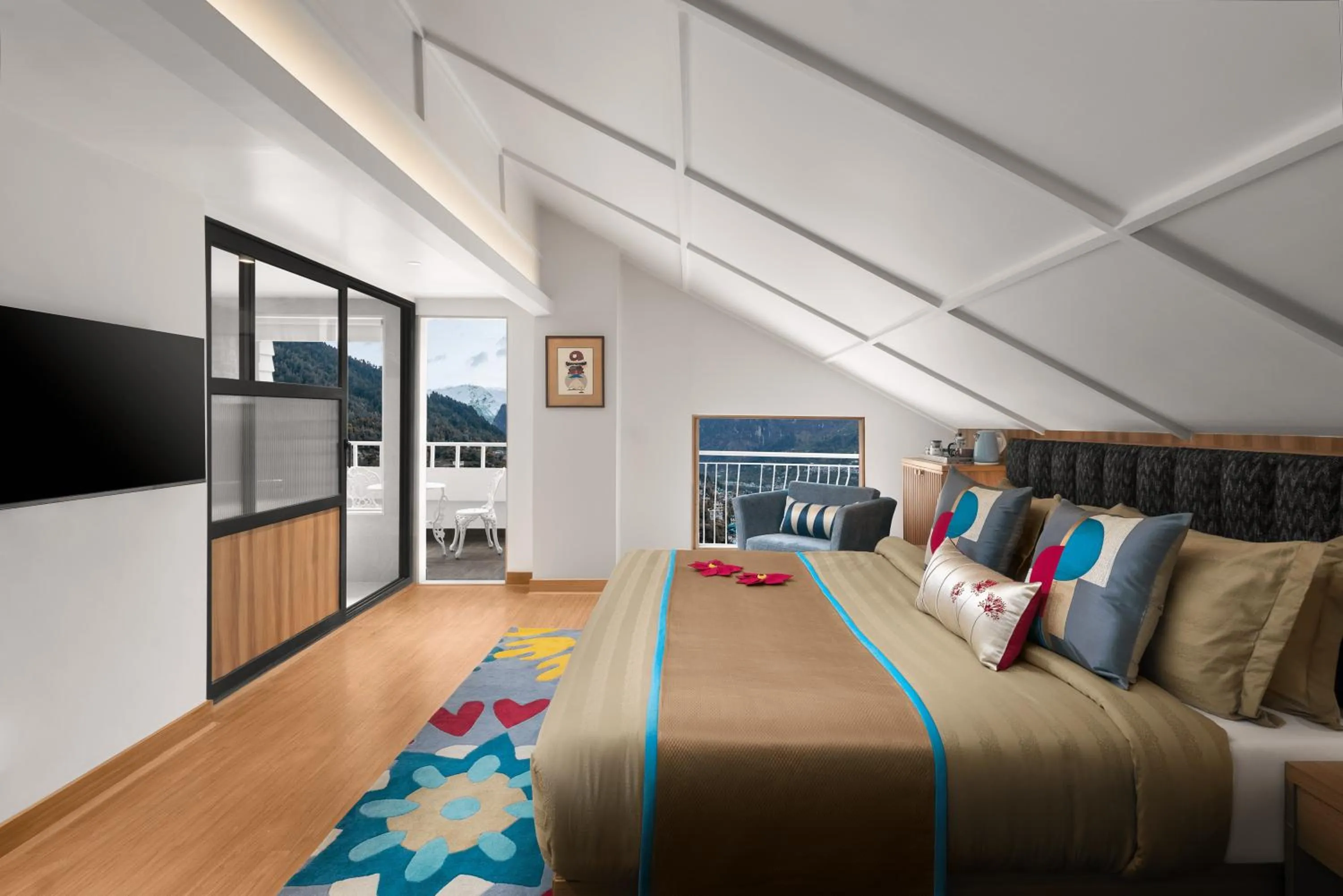 Bedroom, Bed in Bookmark Resorts, Manali